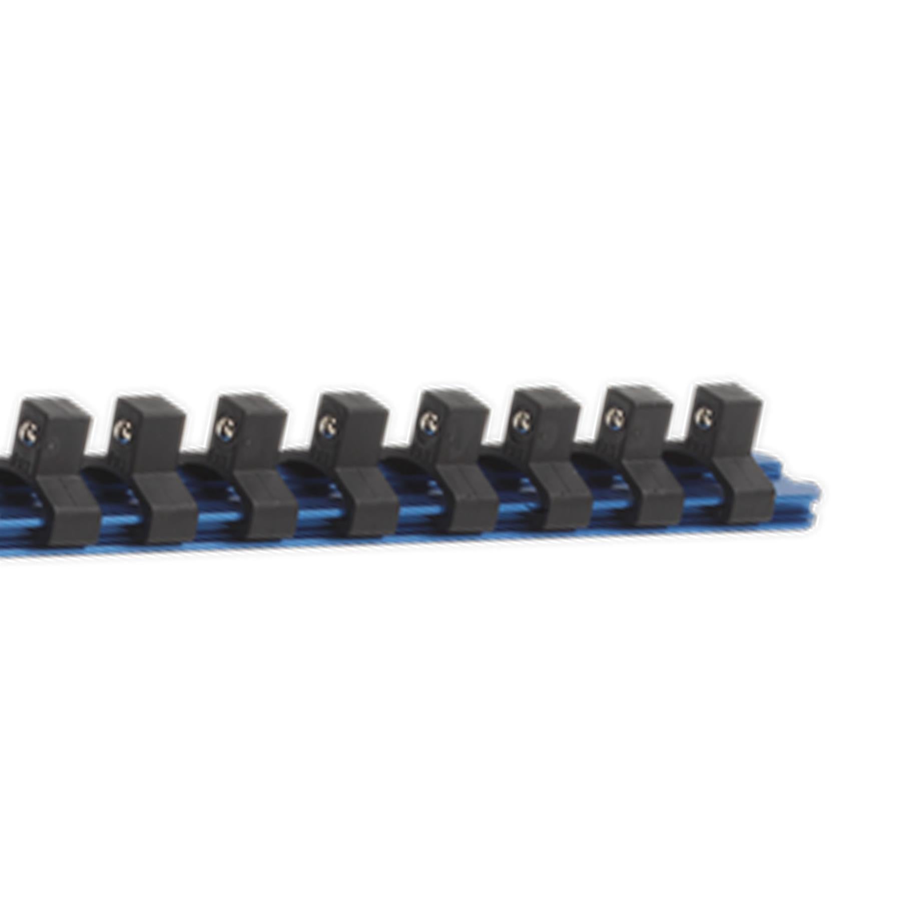 Sealey Socket Retaining Rail with 14 Clips Aluminium 3/8"Sq Drive