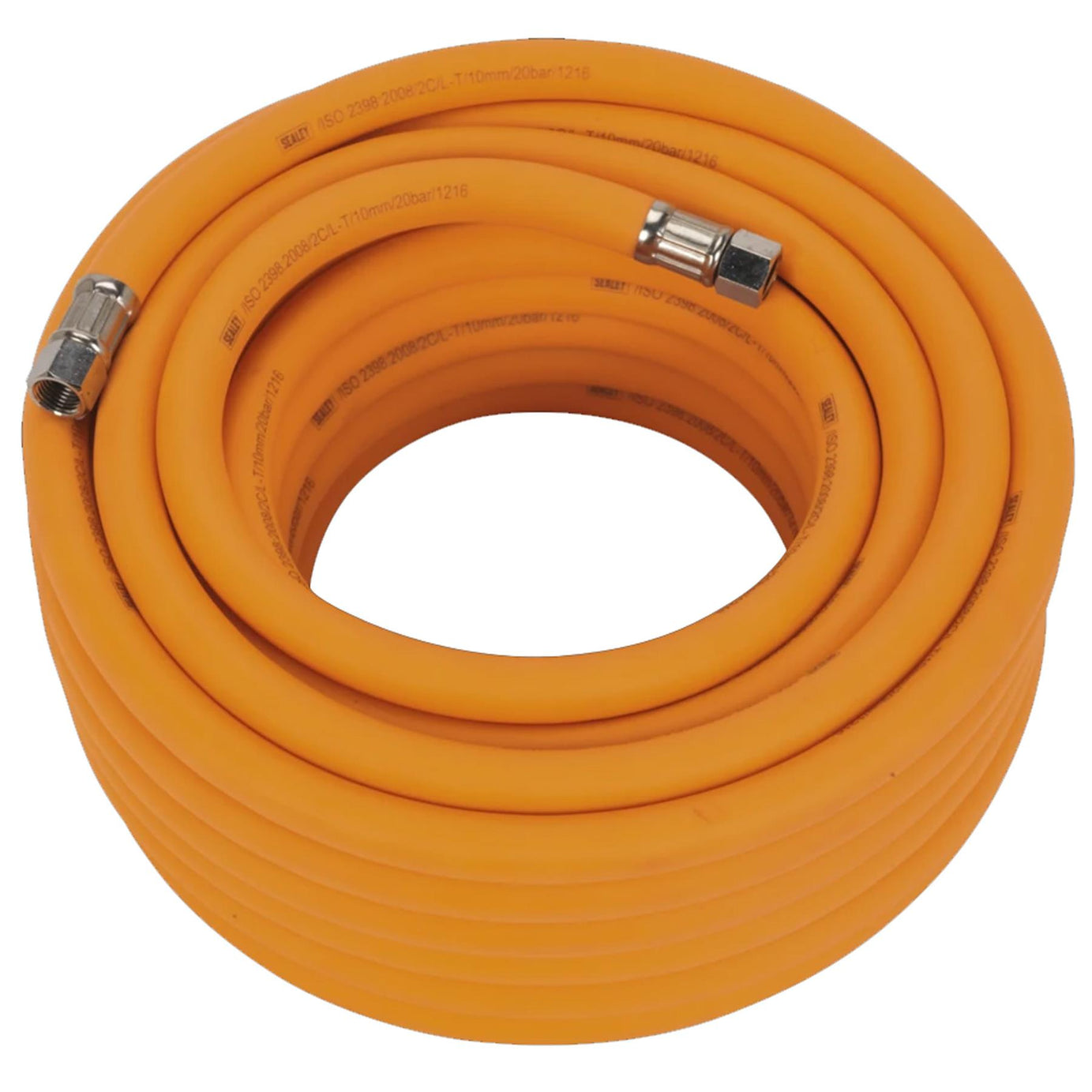 Sealey Air Hose 15m x �10mm Hybrid High-Visibility 1/4"BSP Unions