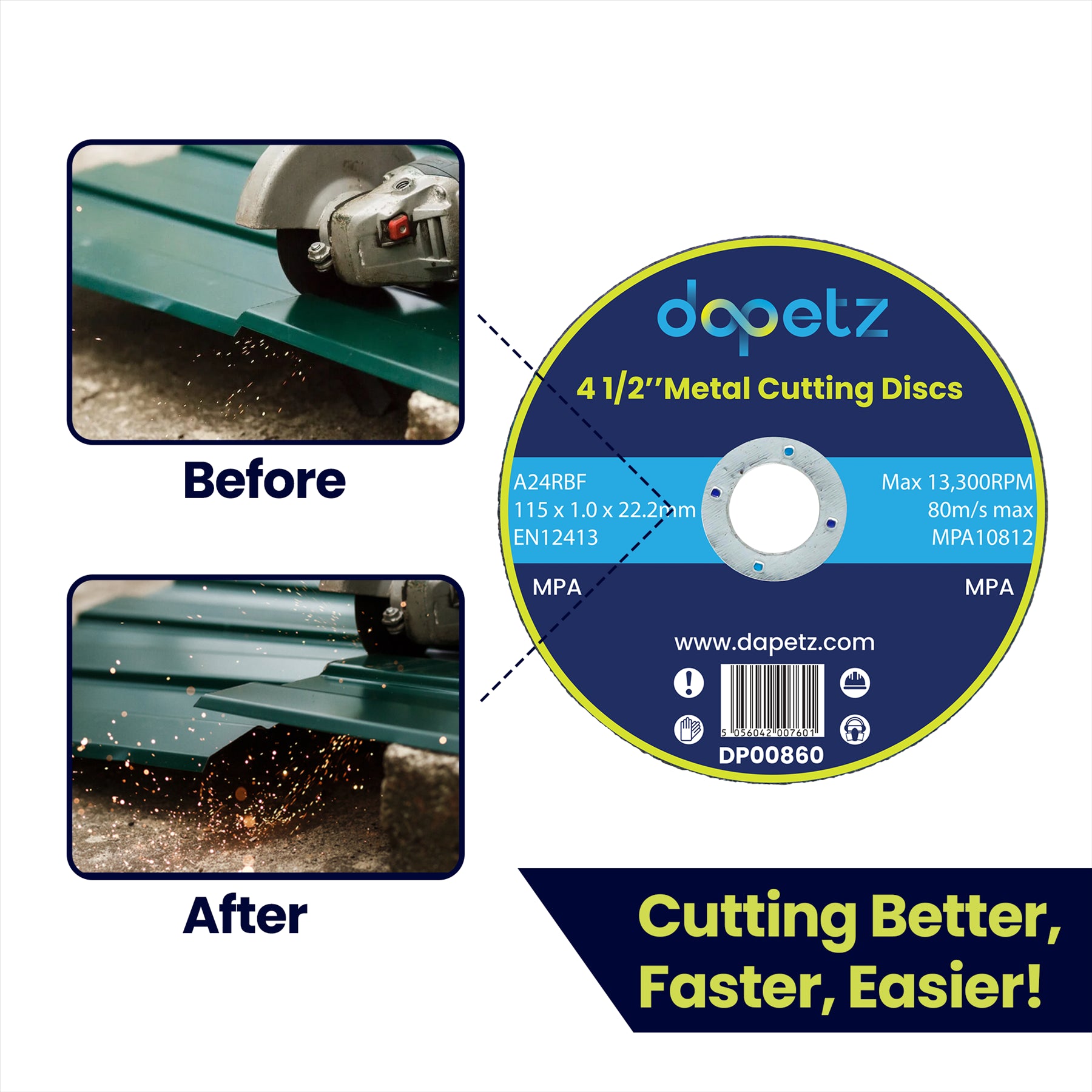 20 x 115mm Ultra-Thin Metal Cutting Blade Disc Steel & Stainless New