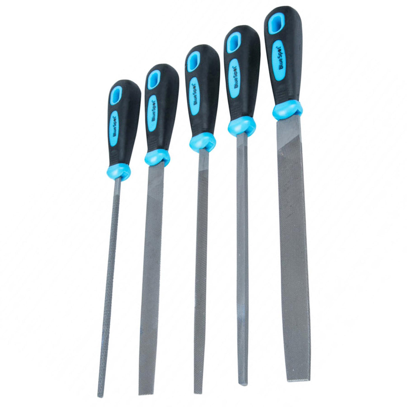 BlueSpot 5pc 200mm (8") Soft Grip Assorted Engineer Metal File Set Heavy Duty