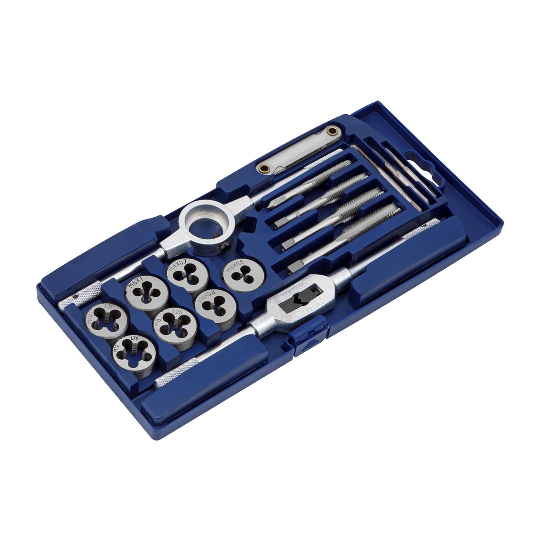 Sealey 17pc Tap & Die Set Metric Thread Cutting/Repairing Set Steel M3 - M12