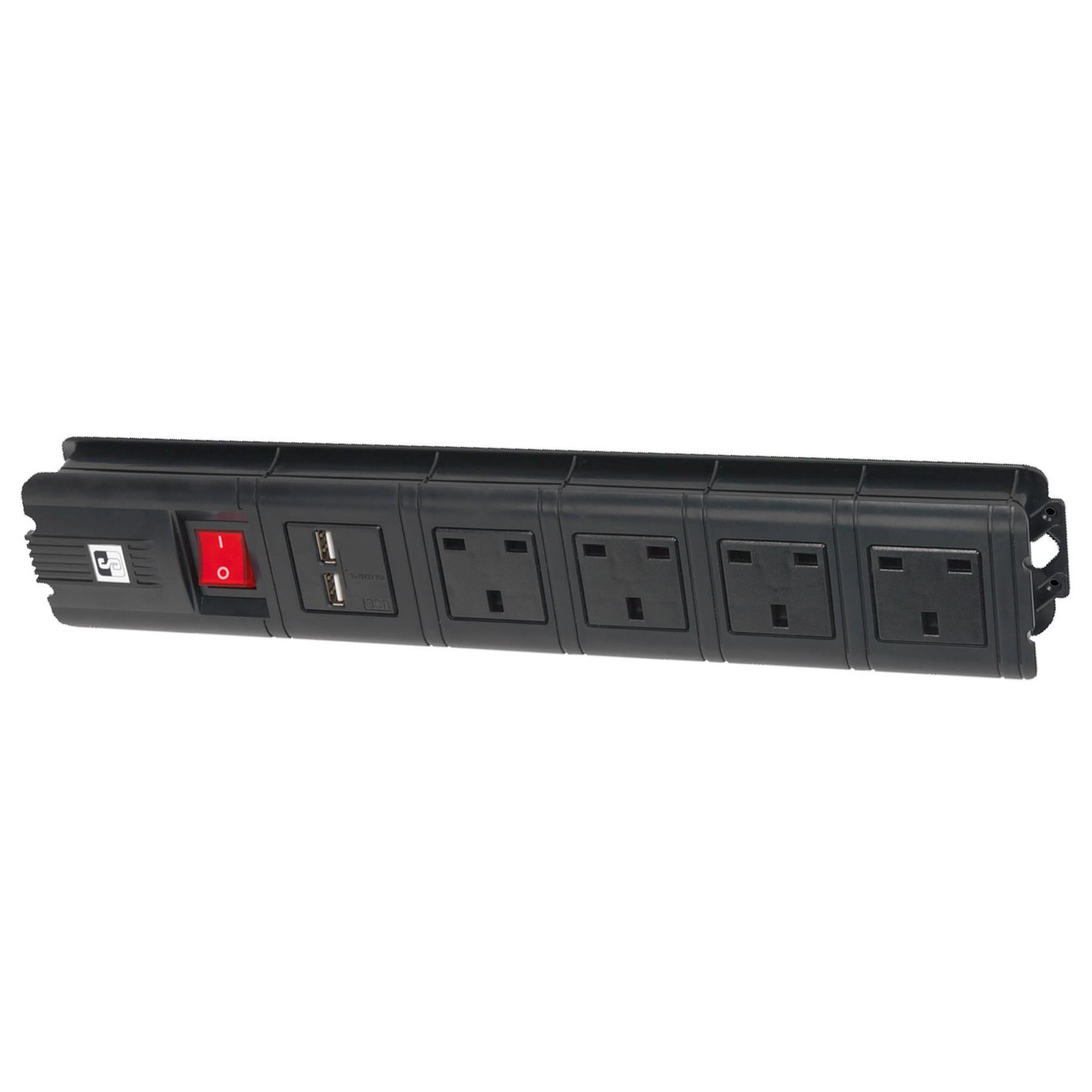 Sealey Extension Cable 2.6m 4 x 230V + 2 x USB Sockets - Black