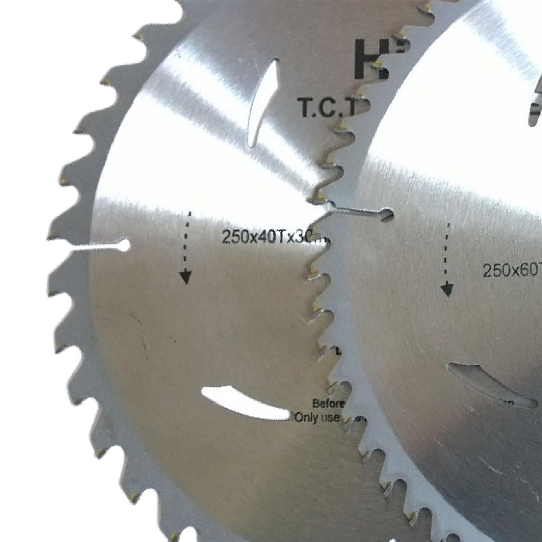 2 Piece TCT Circular Saw Blades 10" 250mm x 30mm Bore Pro Craft By Hilka