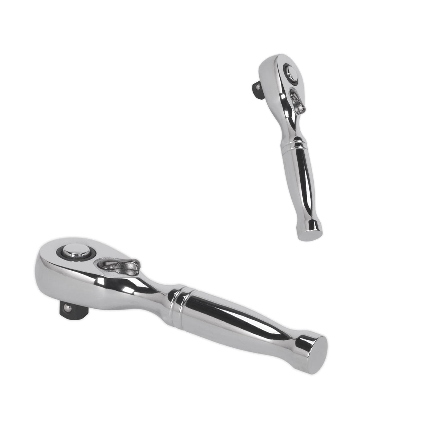 Sealey Stubby Ratchet Wrench 1/4"Sq Drive Pear-Head Flip Reverse