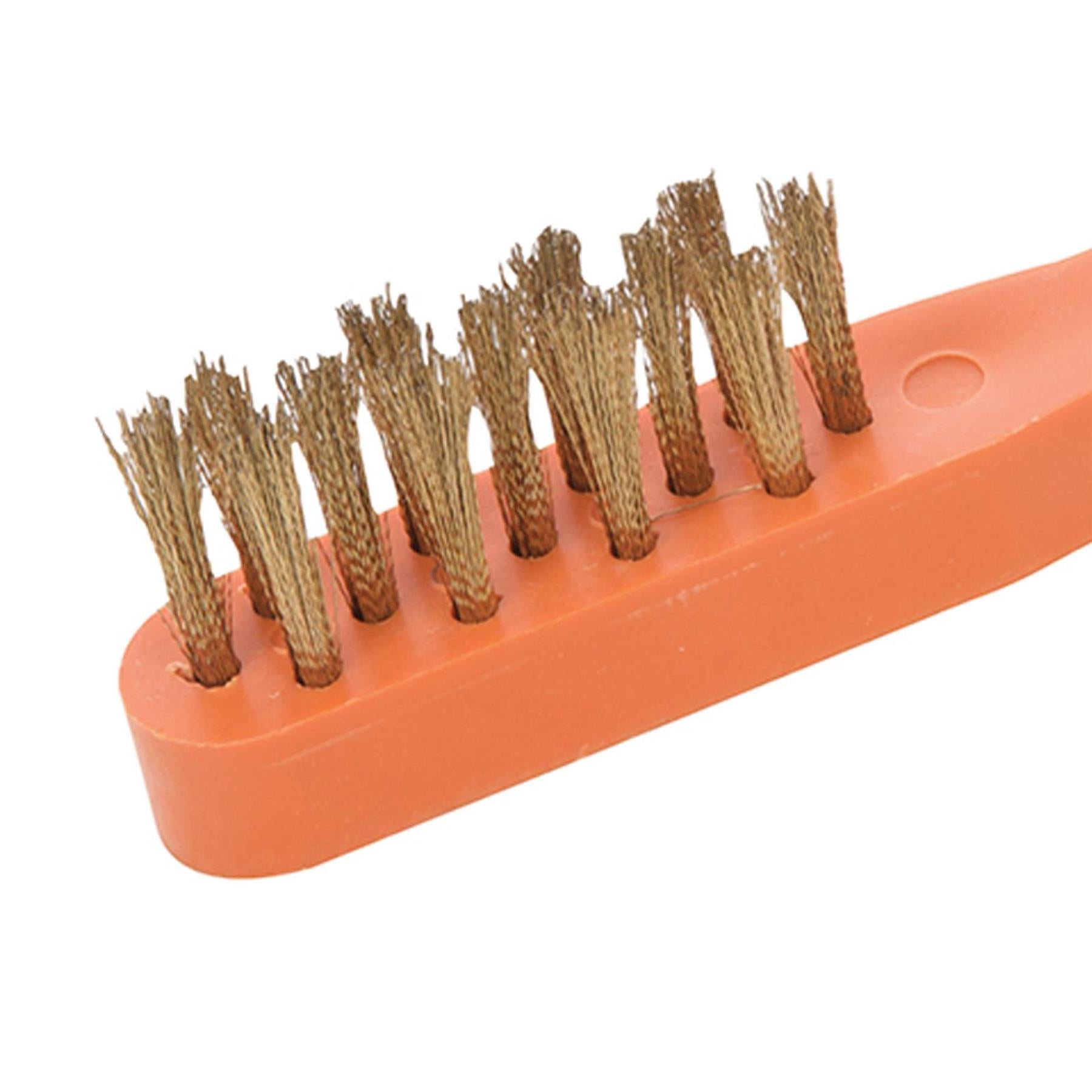 Spark Plug Brush 150mm Brassed Steel Brush With Tough, Stay-Clean Plastic Handle