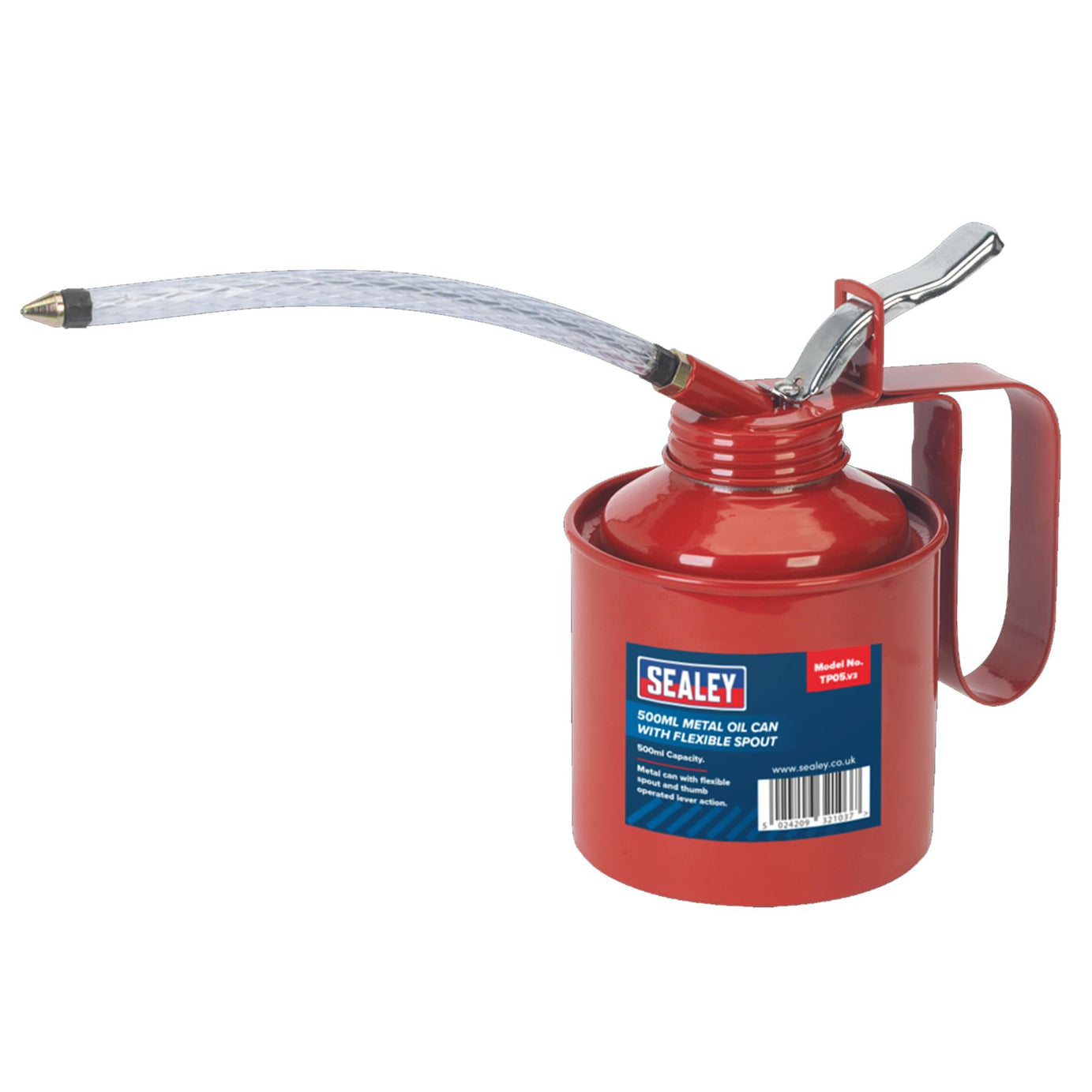 Sealey Metal Oil Can Flexible Spout 500ml