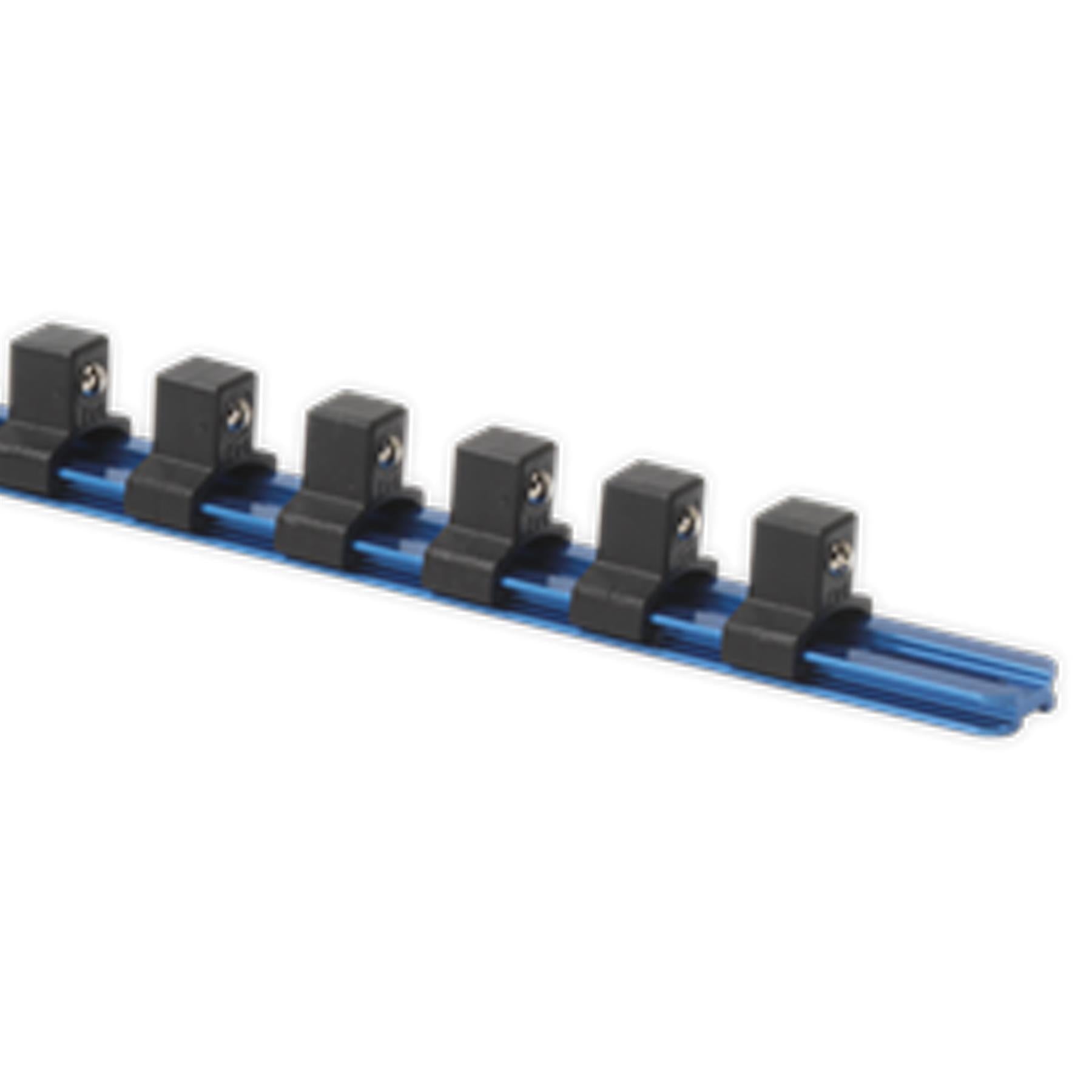Sealey Socket Retaining Rail with 14 Clips Aluminium 1/2"Sq Drive