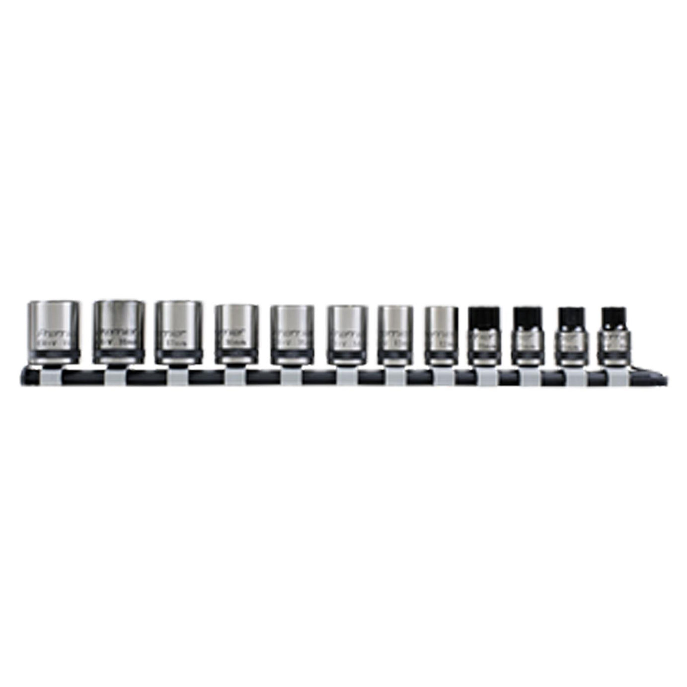 Sealey Socket Set 12pc 3/8"Sq Drive Lock-On� 6pt Metric - Black Series