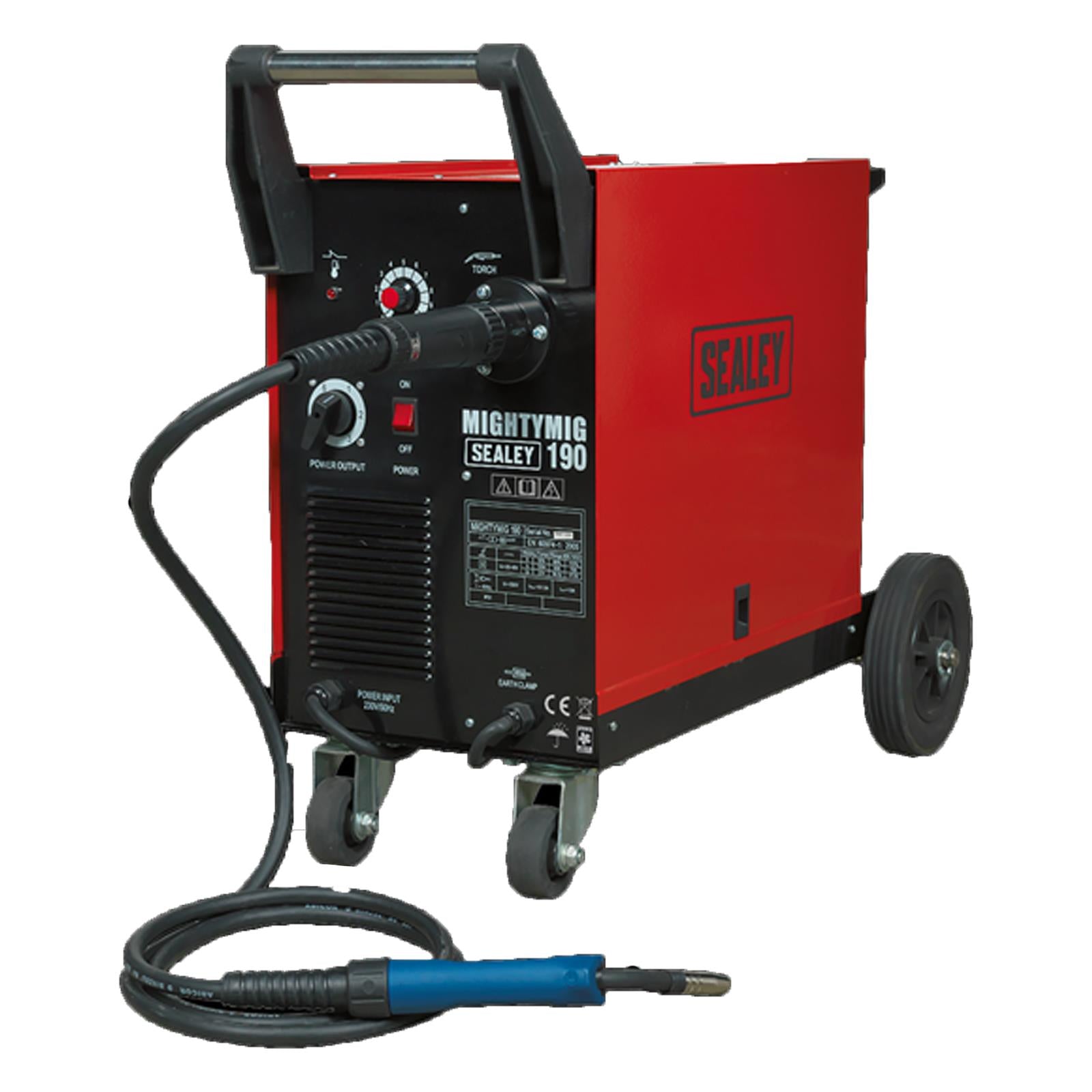 Sealey MIGHTYMIG190 Professional Gas/No-Gas MIG Welder 190A with Euro Torch