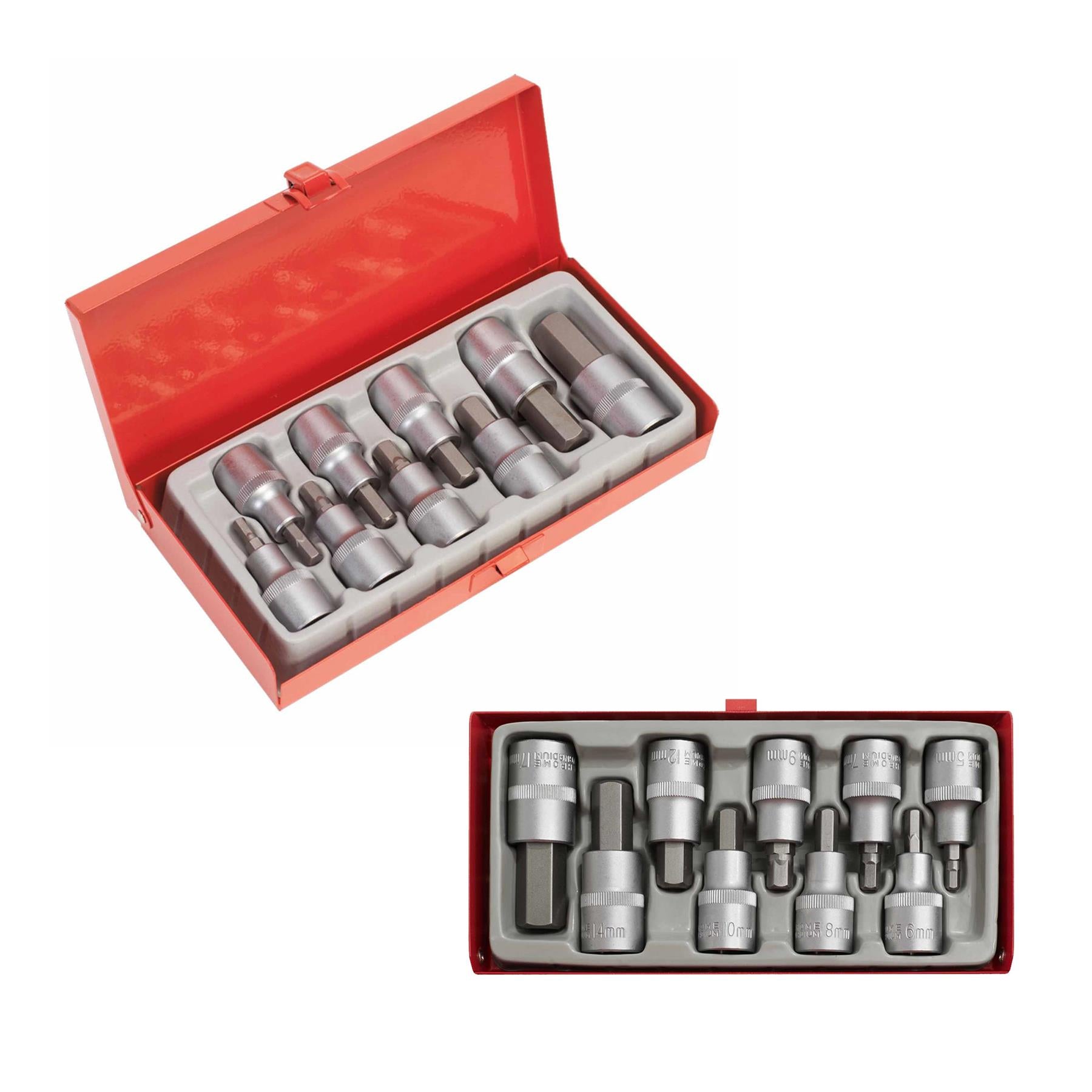 Sealey Hex Socket Bit Set 9pc 1/2"Sq Drive