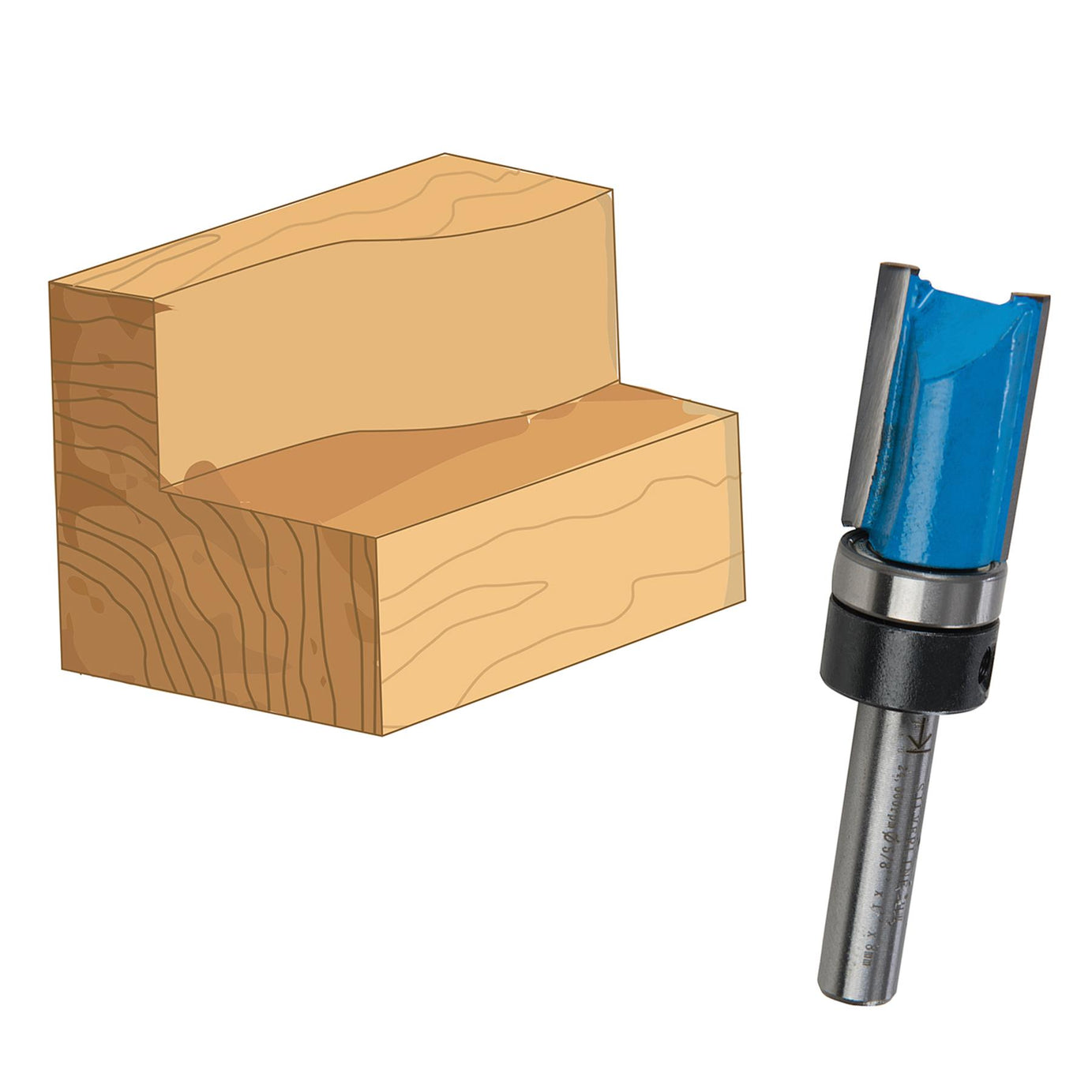 8mm Template Cuttes Router Bit TCT Twin Fluted Kitchen 5/8" X 1" X 5/8"