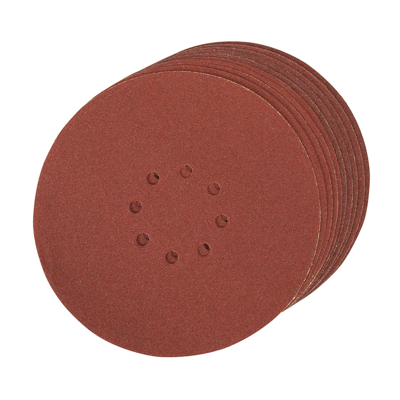 Punched Sanding Discs 225mm 10Pk Grit 60 Hook & Loop Aluminium Oxide New