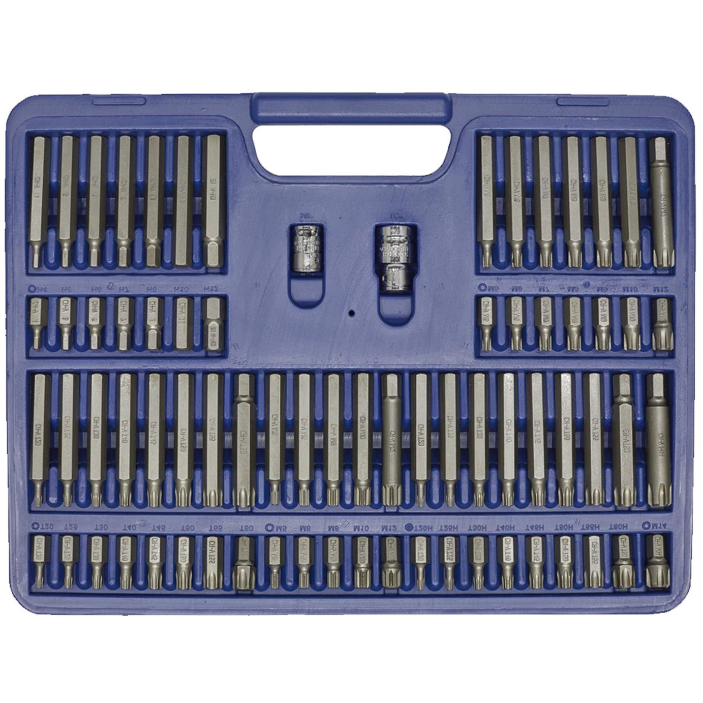 Sealey TRX-Star/Sec TRX-Star/Hex/Ribe/Spline Bit Set 74pc 1/2&3/8"