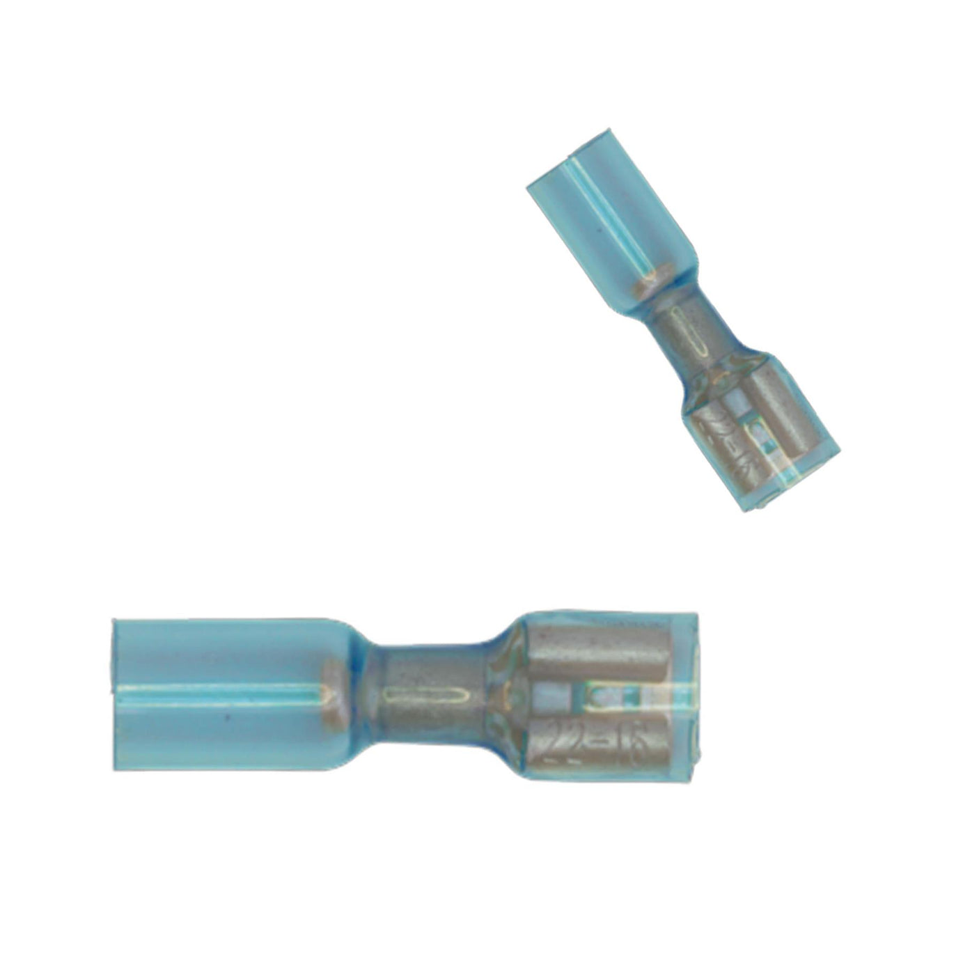 Heat Shrink Push-On Terminal 6.4mm Female Blue Pack of 25. Sealey