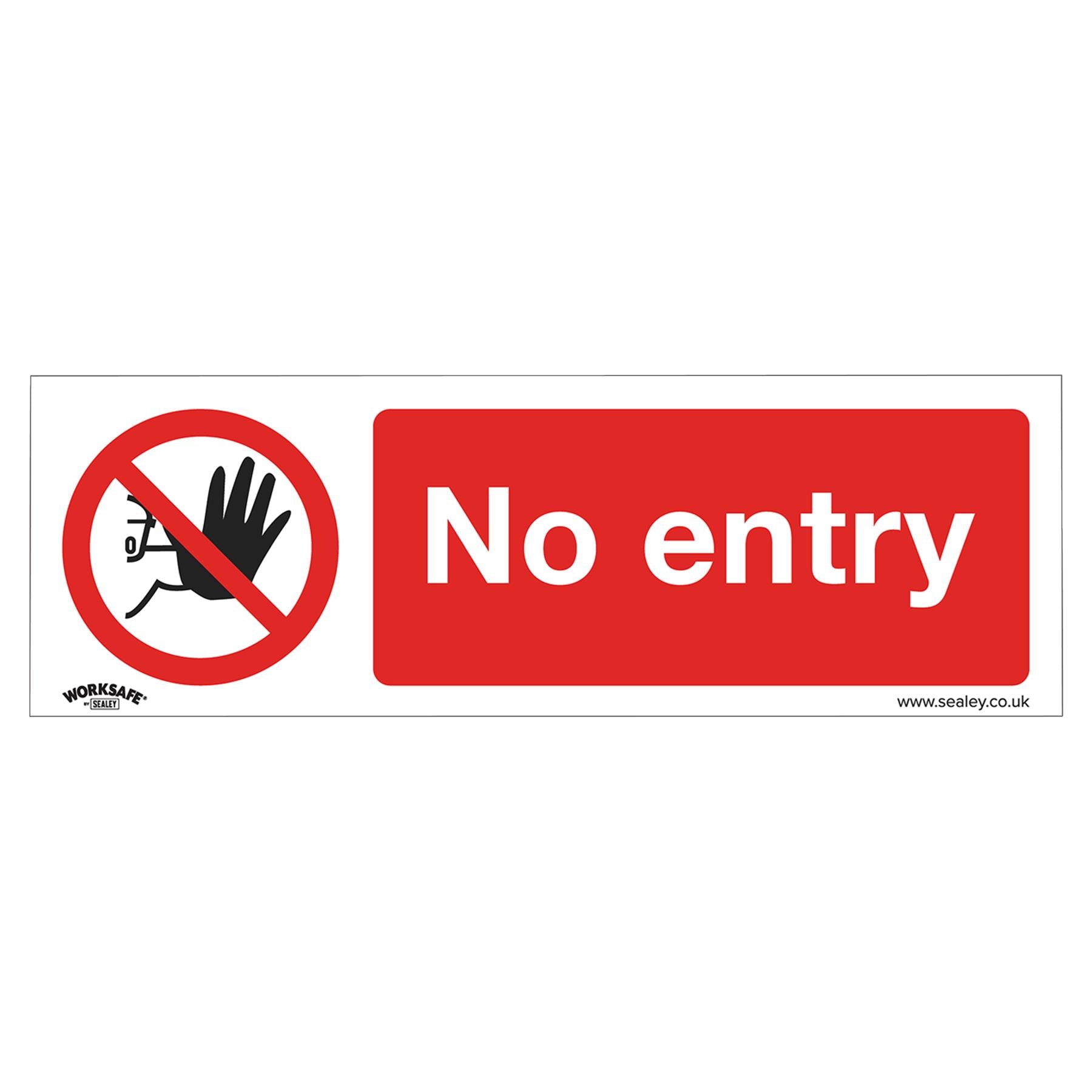 Prohibition Safety Sign - No Entry - Self-Adhesive Vinyl - Skill DIY