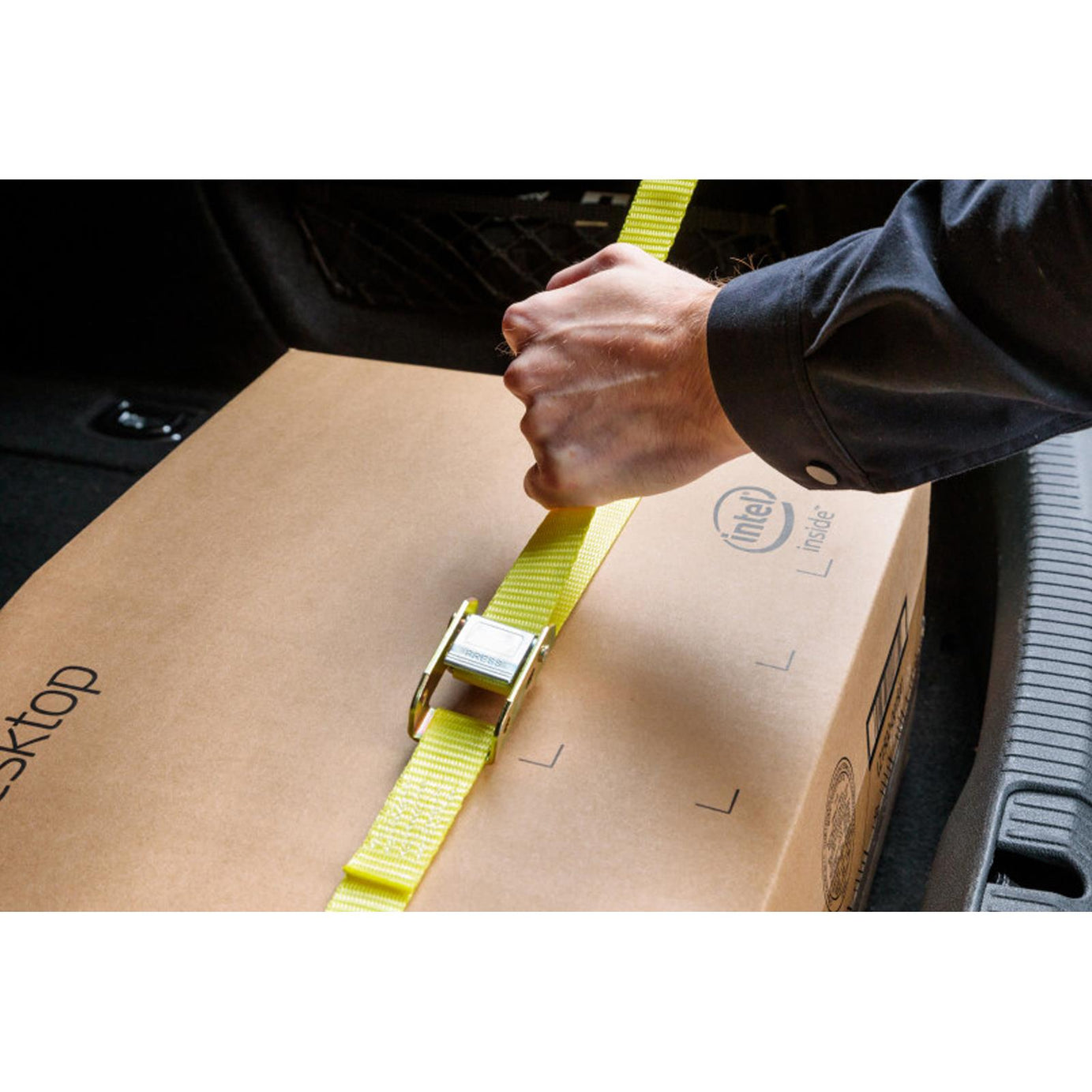 BlueSpot S Hook Cam Buckle (25mm x 2m/6ft) Polyester Webbing With Hooks Tiedown Loads