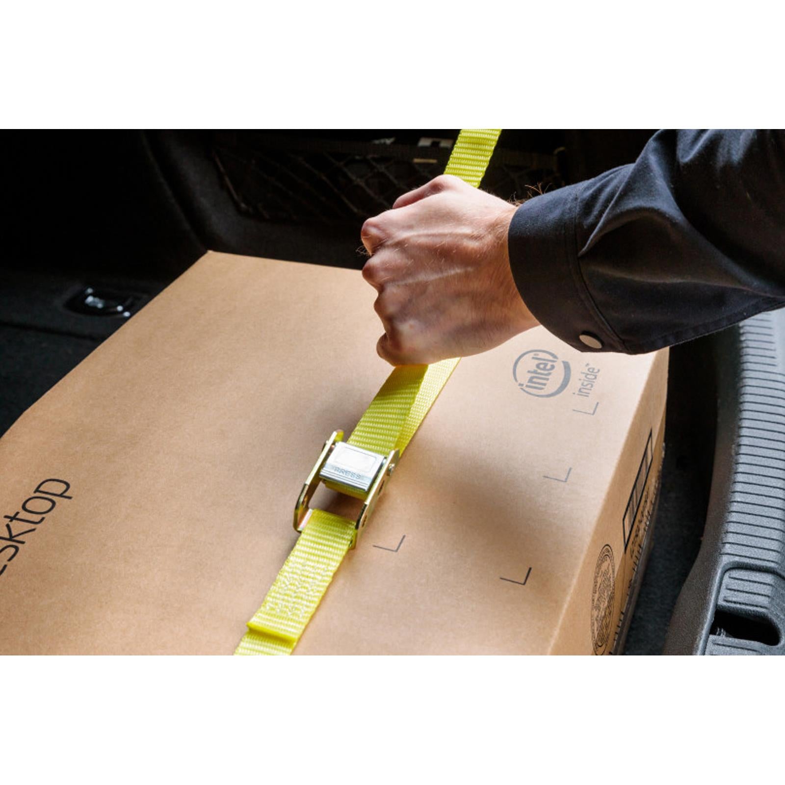 BlueSpot S Hook Cam Buckle (25mm x 2m/6ft) Polyester Webbing With Hooks Tiedown Loads