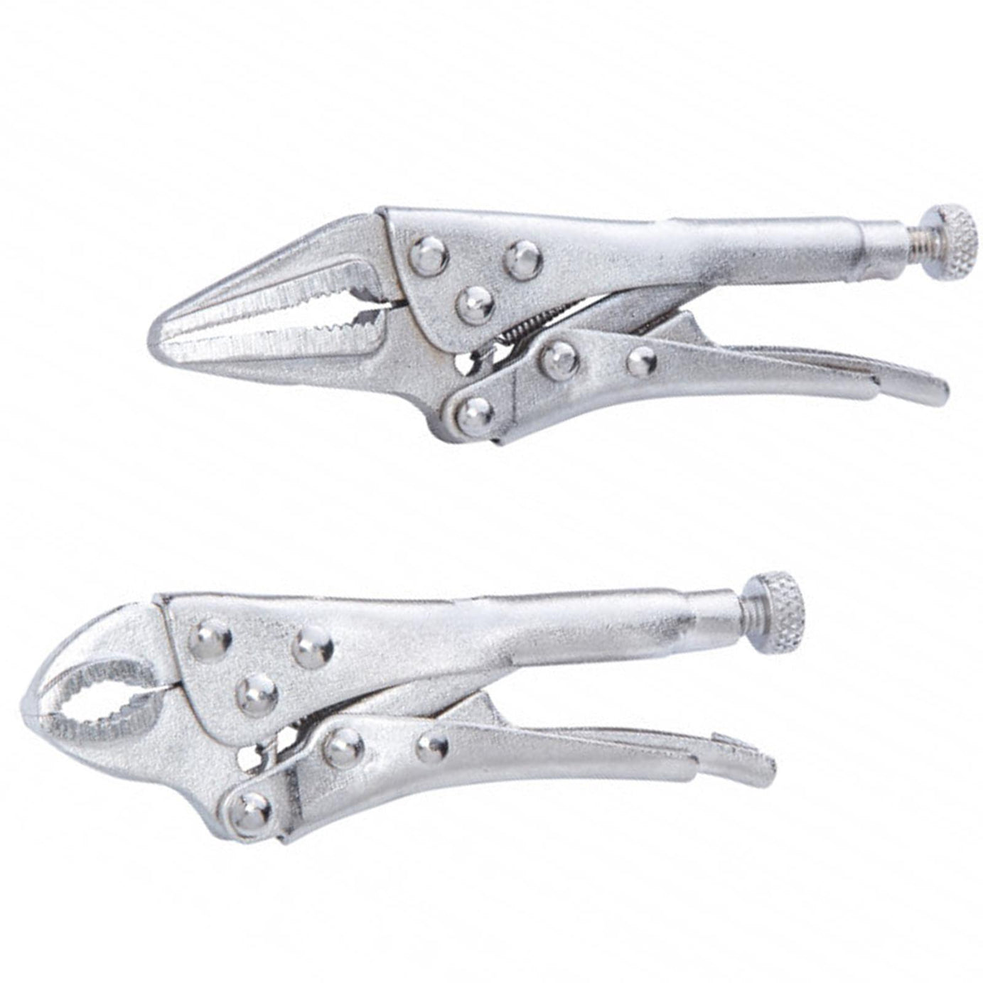 BlueSpot 2PC Mini Adjustable Locking Long Nose Mole Vice Grip Small Pliers 100mm &  125mm