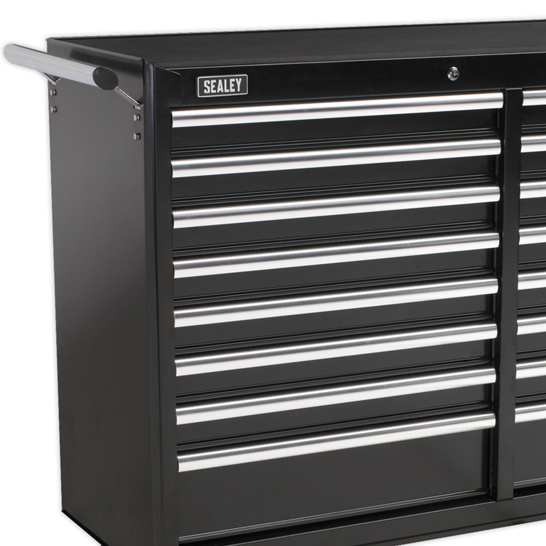 Sealey Rollcab 16 Drawer Ball Bearing Slides Heavy-Duty - Black