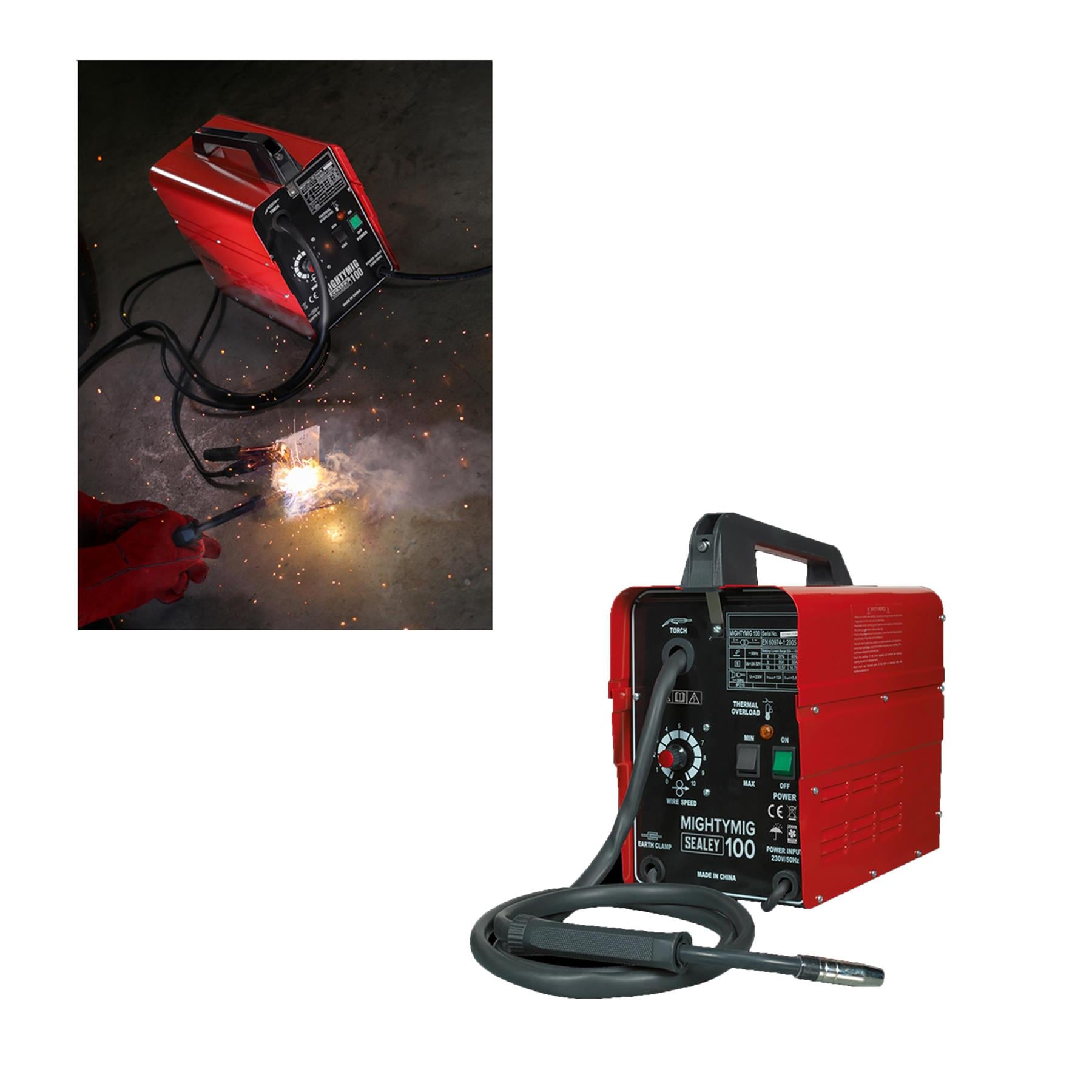 Sealey MIGHTYMIG100 Professional No-Gas MIG Welder 100Amp 230V