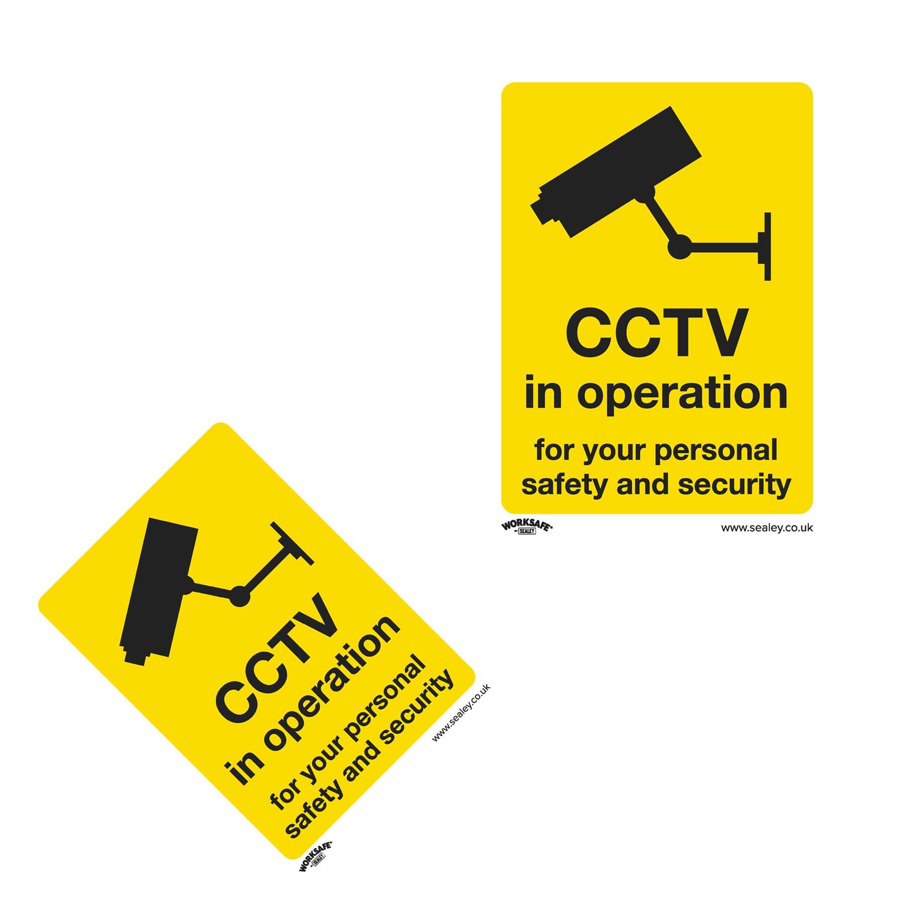 Sealey Safety Sign - CCTV - Rigid Plastic - Pack of 10