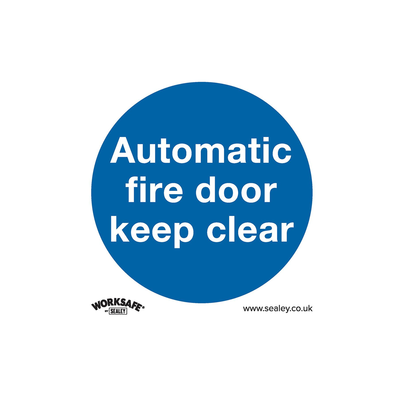 Mandatory Safety Sign - Automatic Fire Door Keep Clear - Self-Adhesive Vinyl