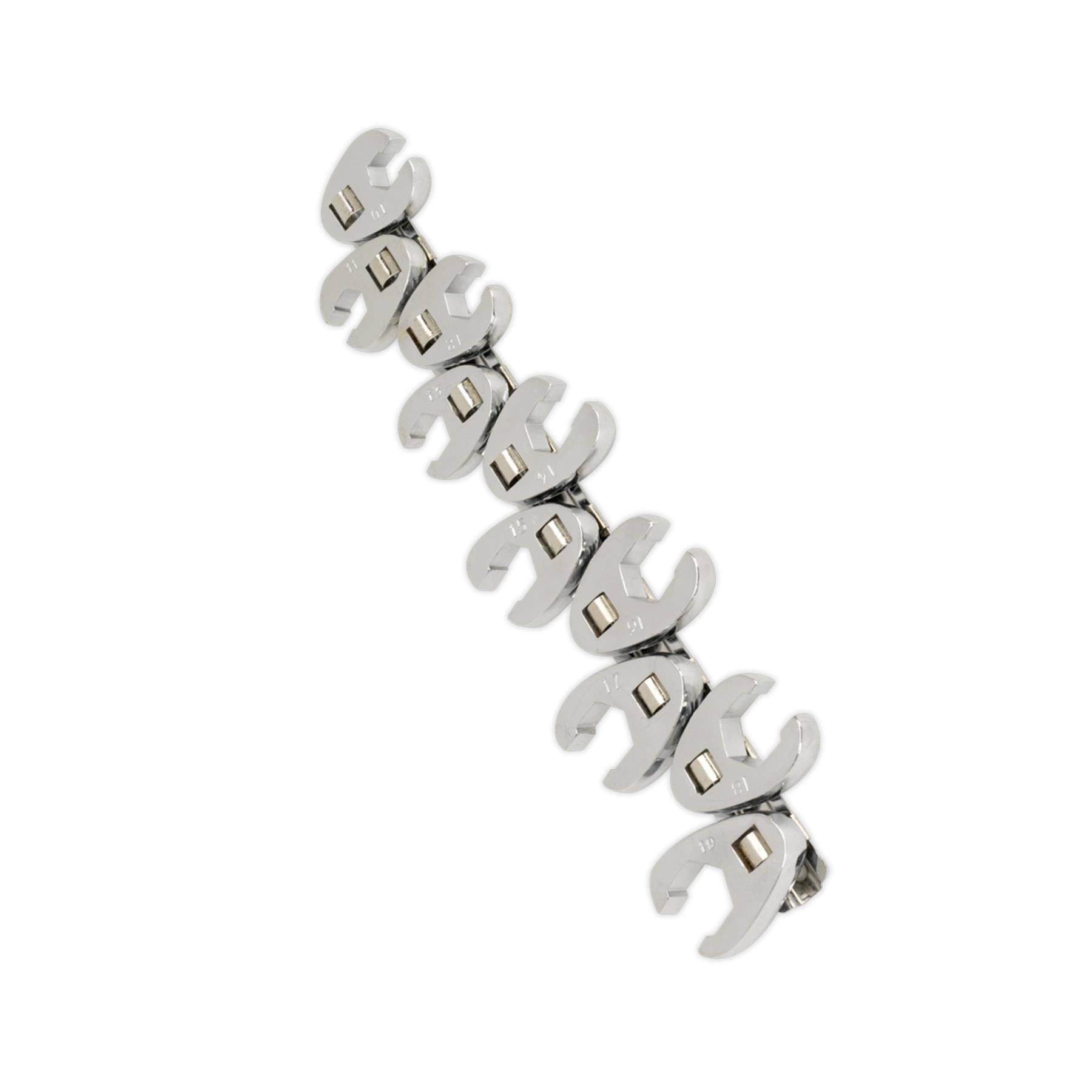 Sealey Crow's Foot Wrench Set 10pc Flare Nut 3/8"Sq Drive Metric
