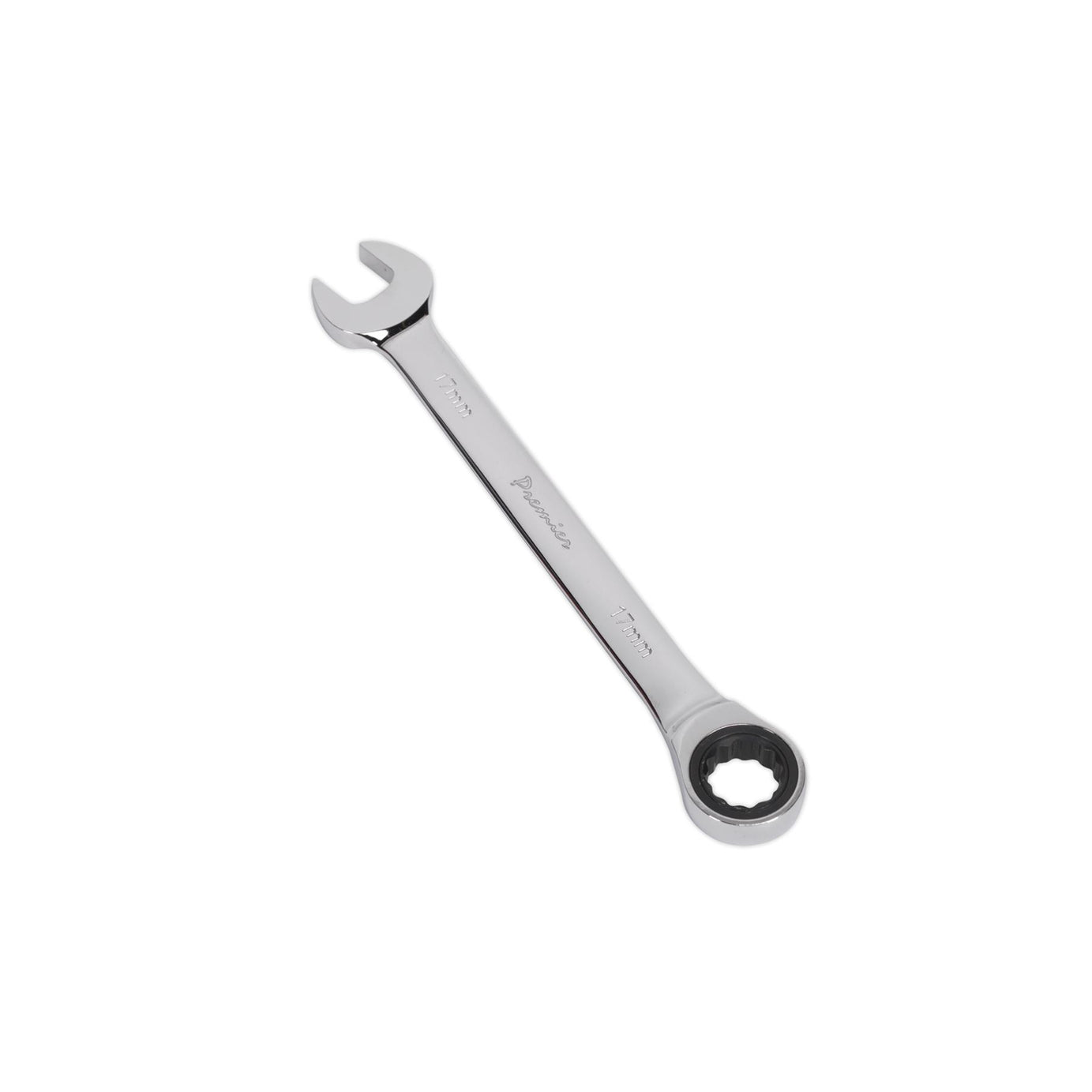 Sealey Ratchet Combination Spanner 17mm Chrome Vanadium Steel