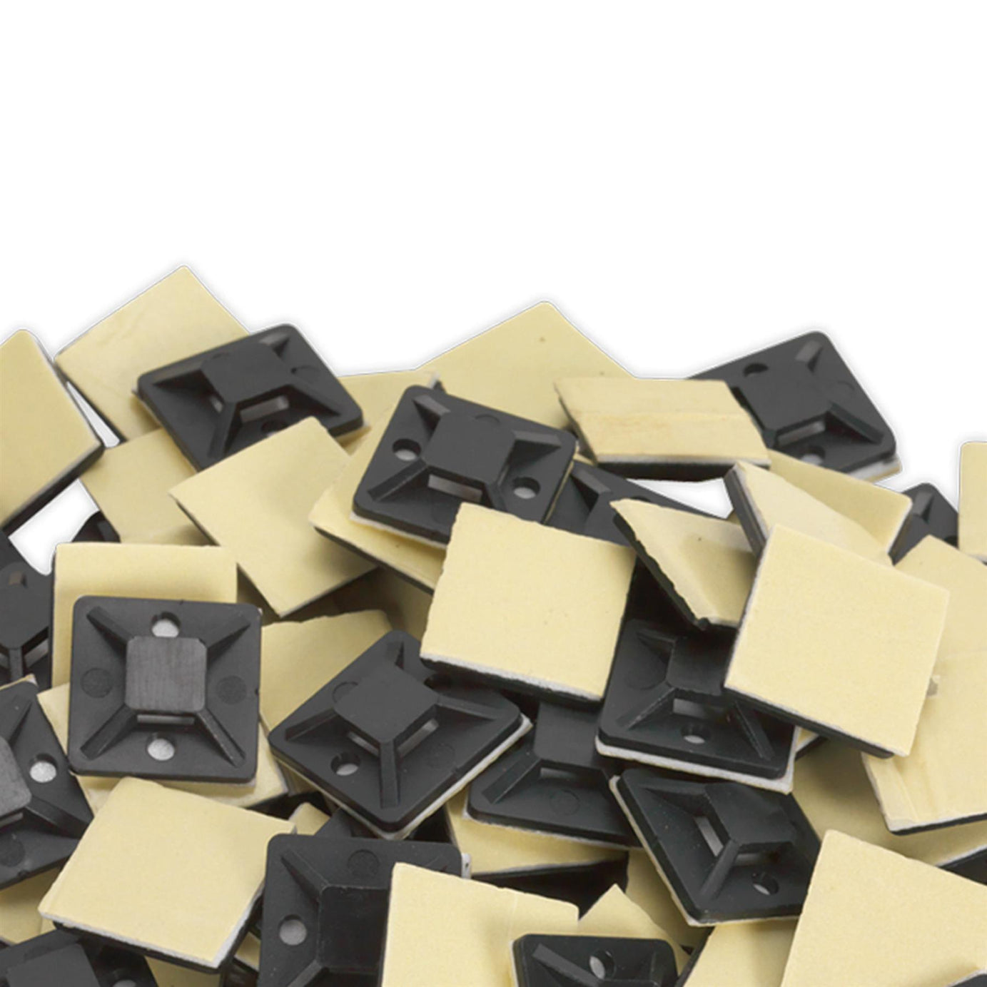 Sealey Self-Adhesive Cable Tie Mount 20 x 20mm Black Pack of 100