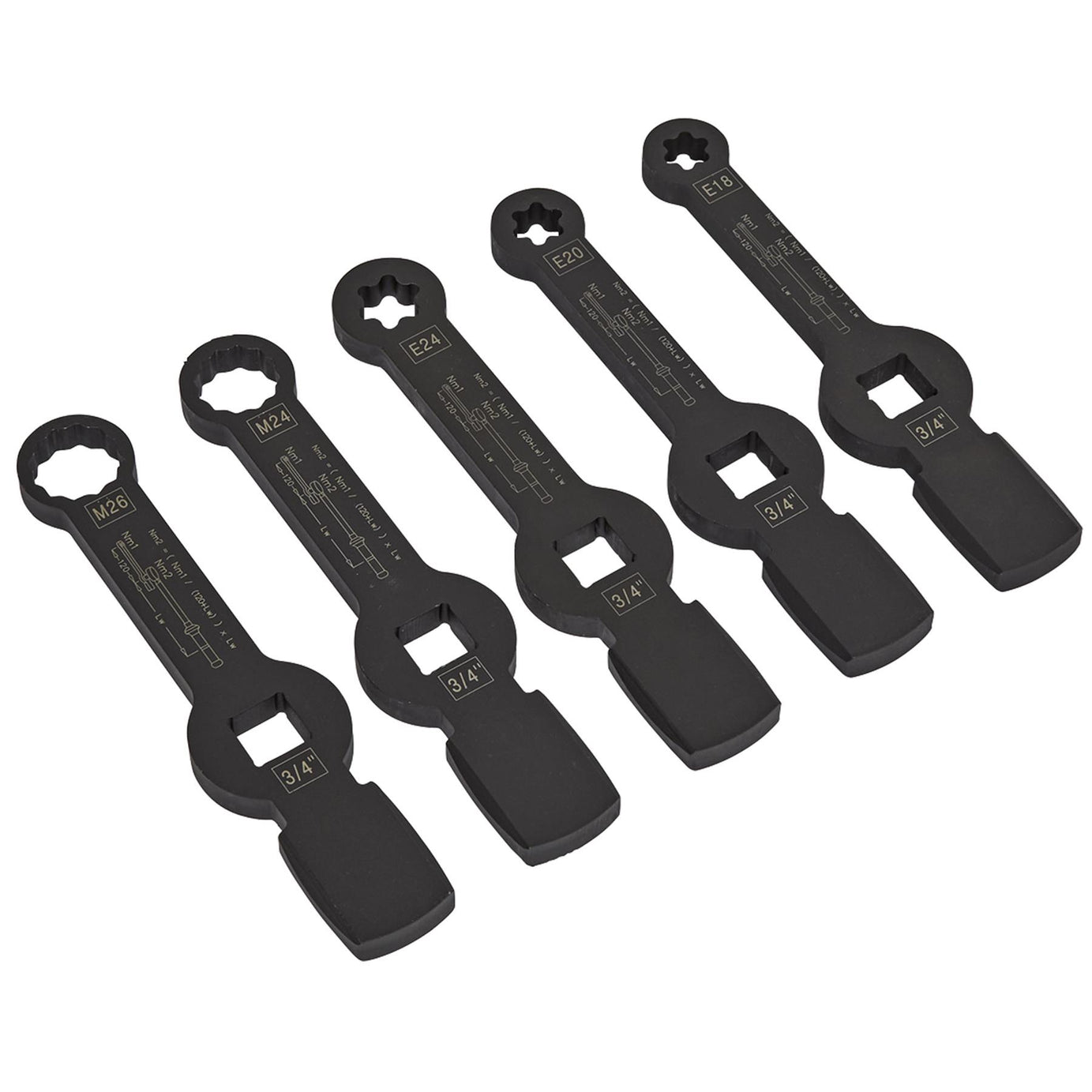 Sealey Brake Caliper Slogging Wrench Set 5pc