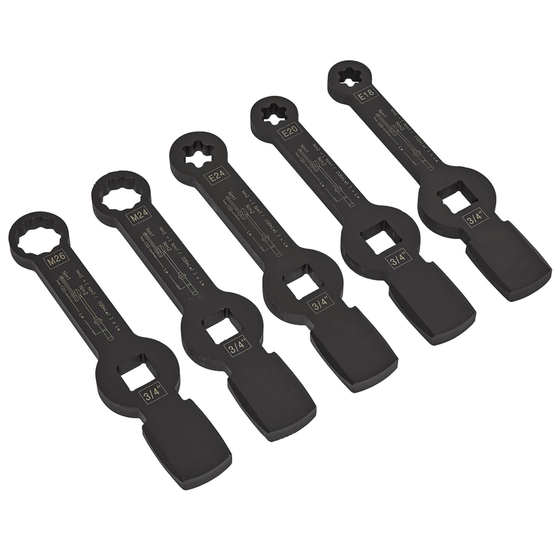 Sealey Brake Caliper Slogging Wrench Set 5pc