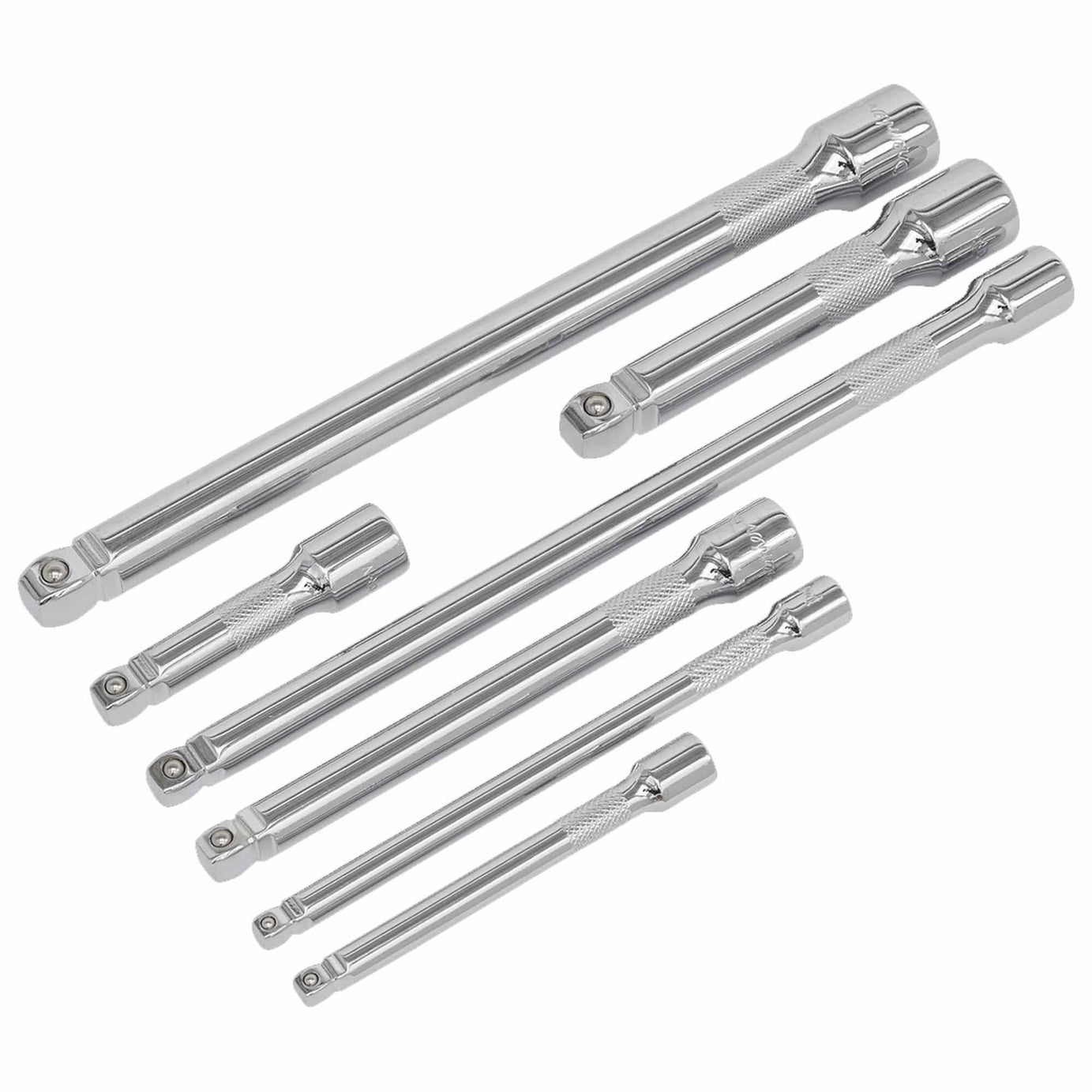 Sealey Wobble/Rigid Extension Bar Set 7pc 1/4", 3/8" & 1/2"Sq Drive