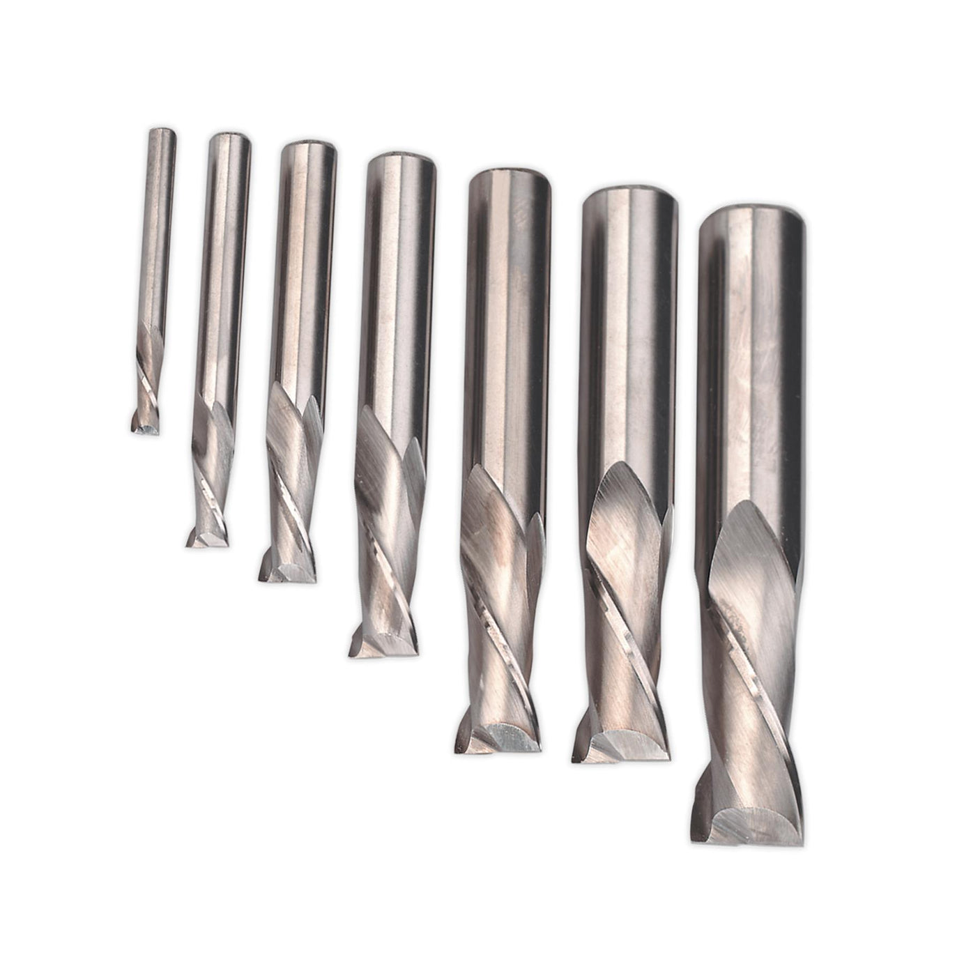 Sealey HSS End Mill Set 4-16mm 2 Flute Comprehensive Range Of High Quality