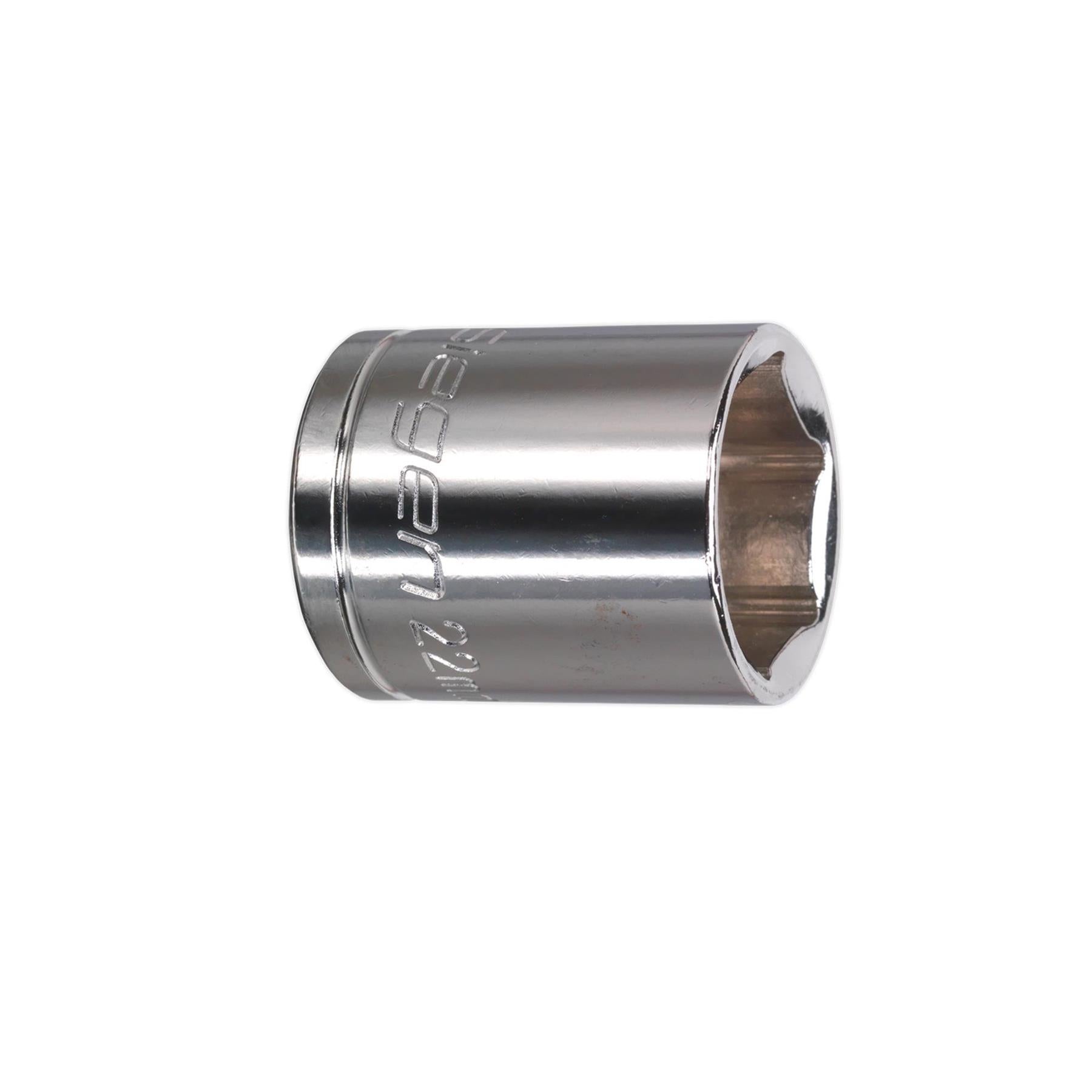 Sealey WallDrive® Socket 22mm 1/2"Sq Drive Mirror Finished