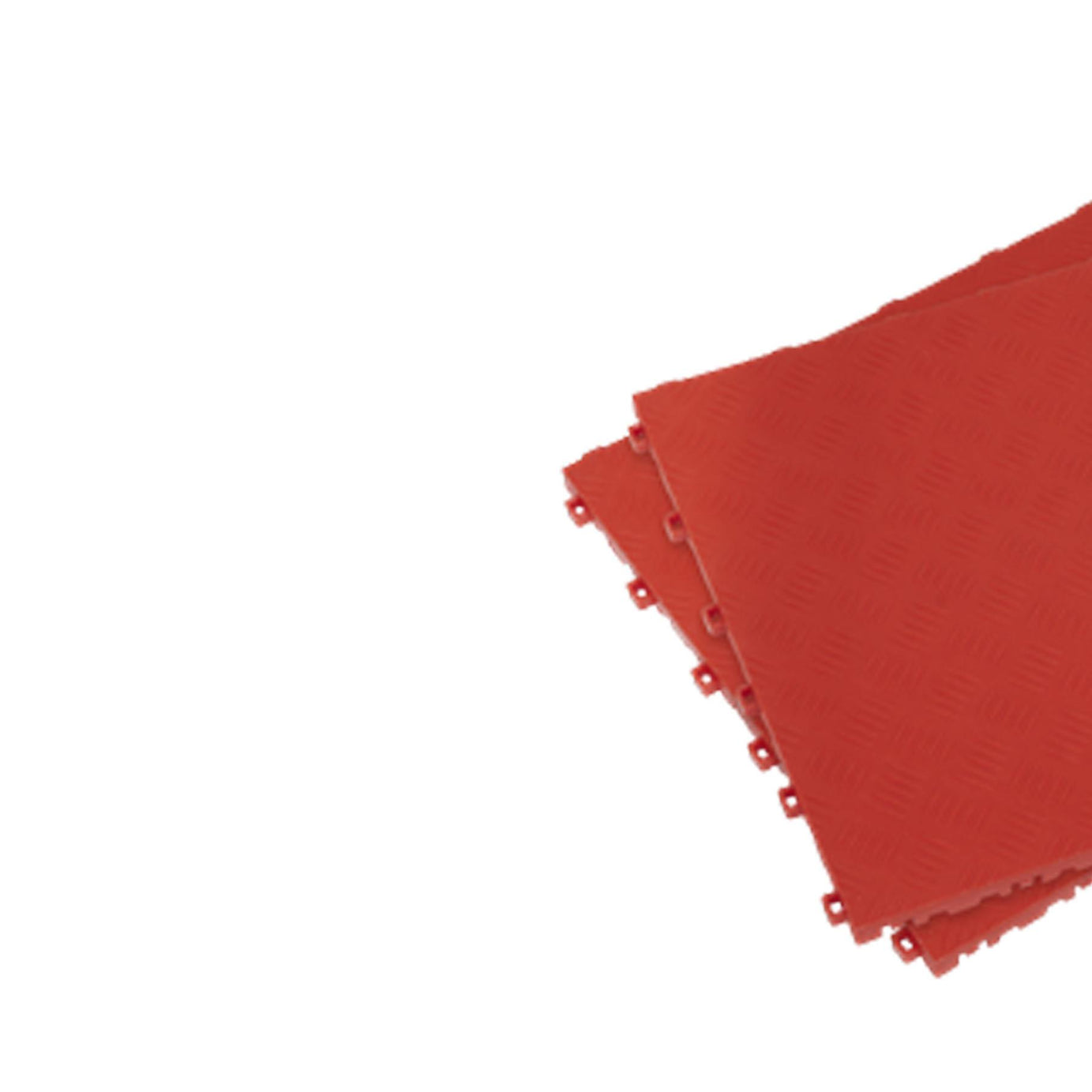 Sealey Polypropylene Floor Tile-Red Treadplate 400x400mm Pack of 9