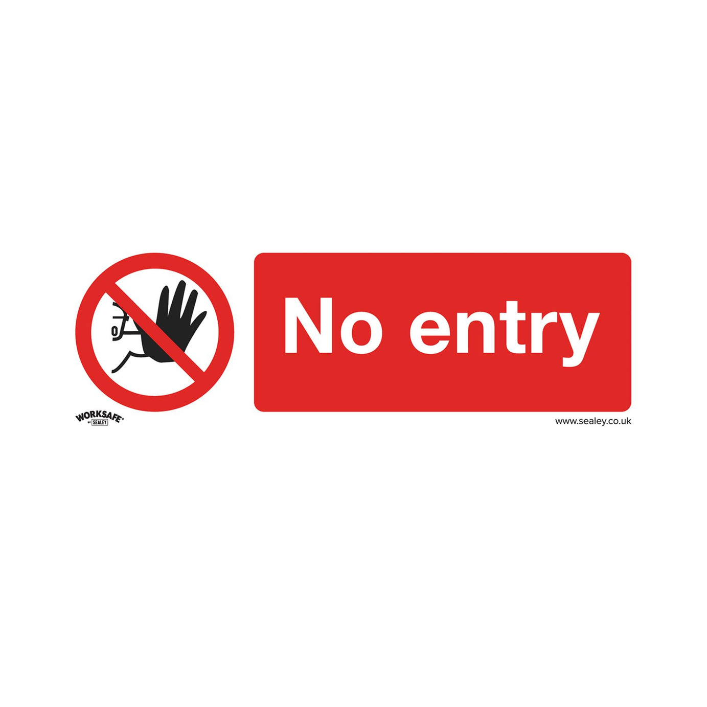 Sealey Safety Sign - No Entry - Self-Adhesive Vinyl - Pack of 10