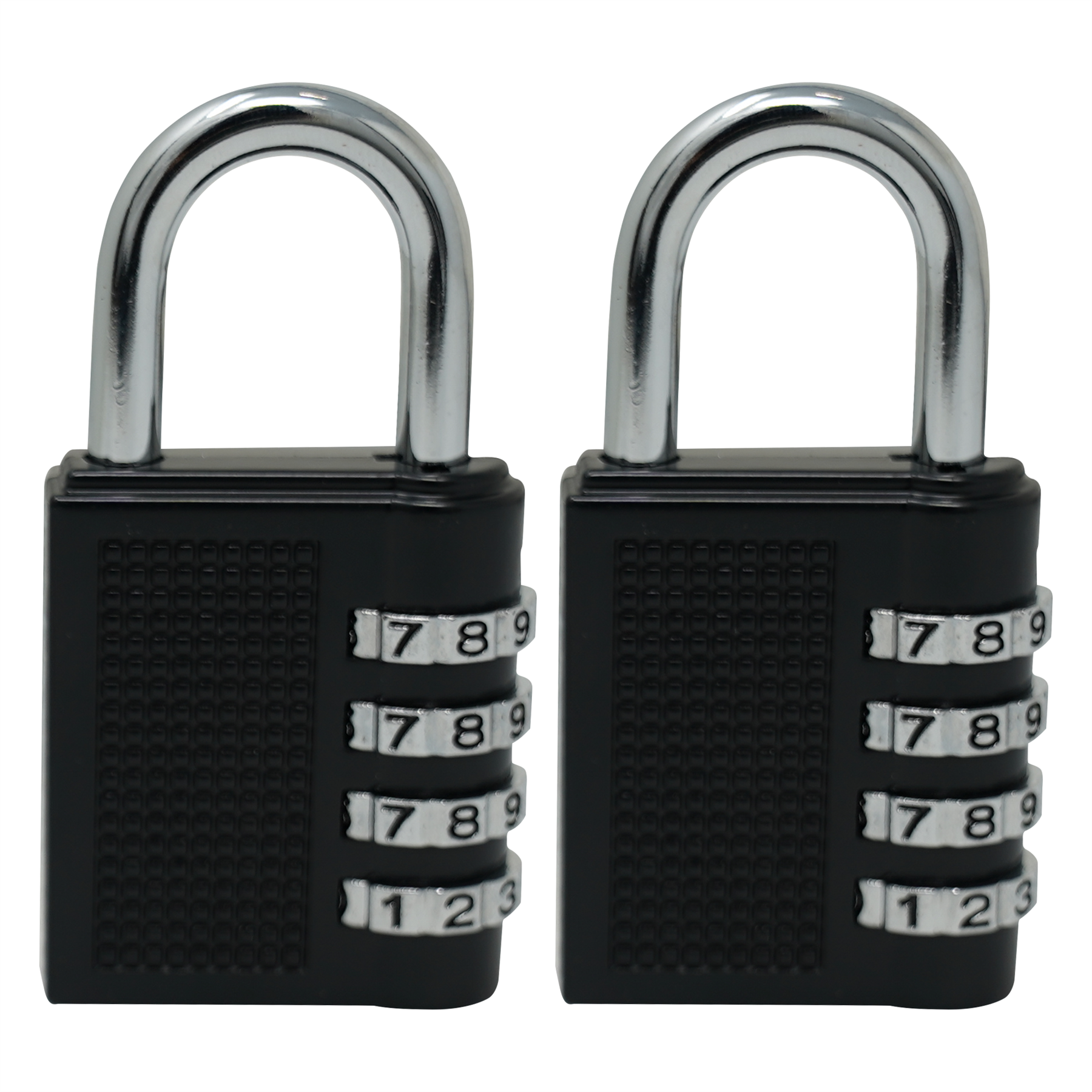 Combination Padlock 4-Digit Outdoor Weatherproof Security School Lock Travel Black 2Pc