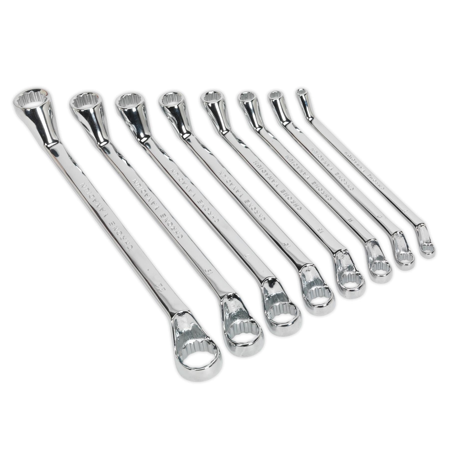 Sealey Deep Offset Ring Spanner Set 8pc Metric