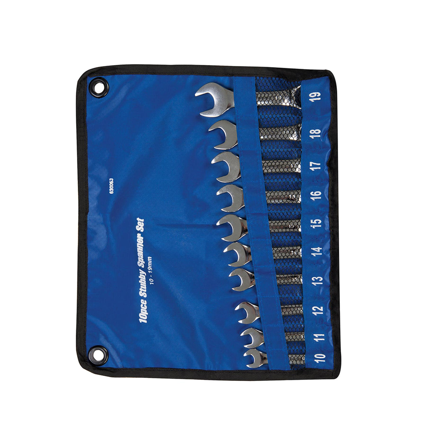 New 10Pc Confined Space Stubby Crv Combination Spanner Set 10mm - 19mm Short