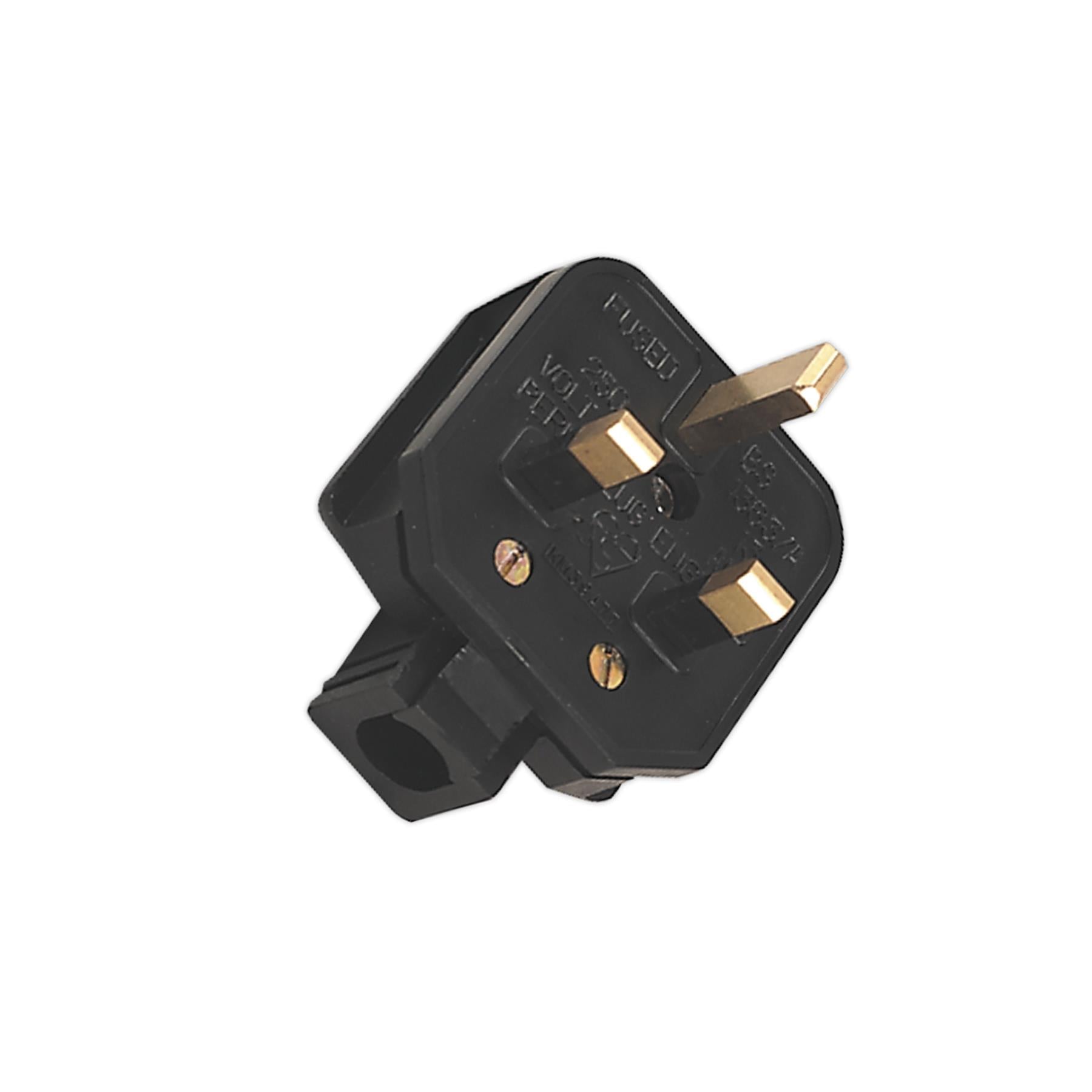Rubber Plug Black 13A heavy-duty plug. PL/13/3S Sealey