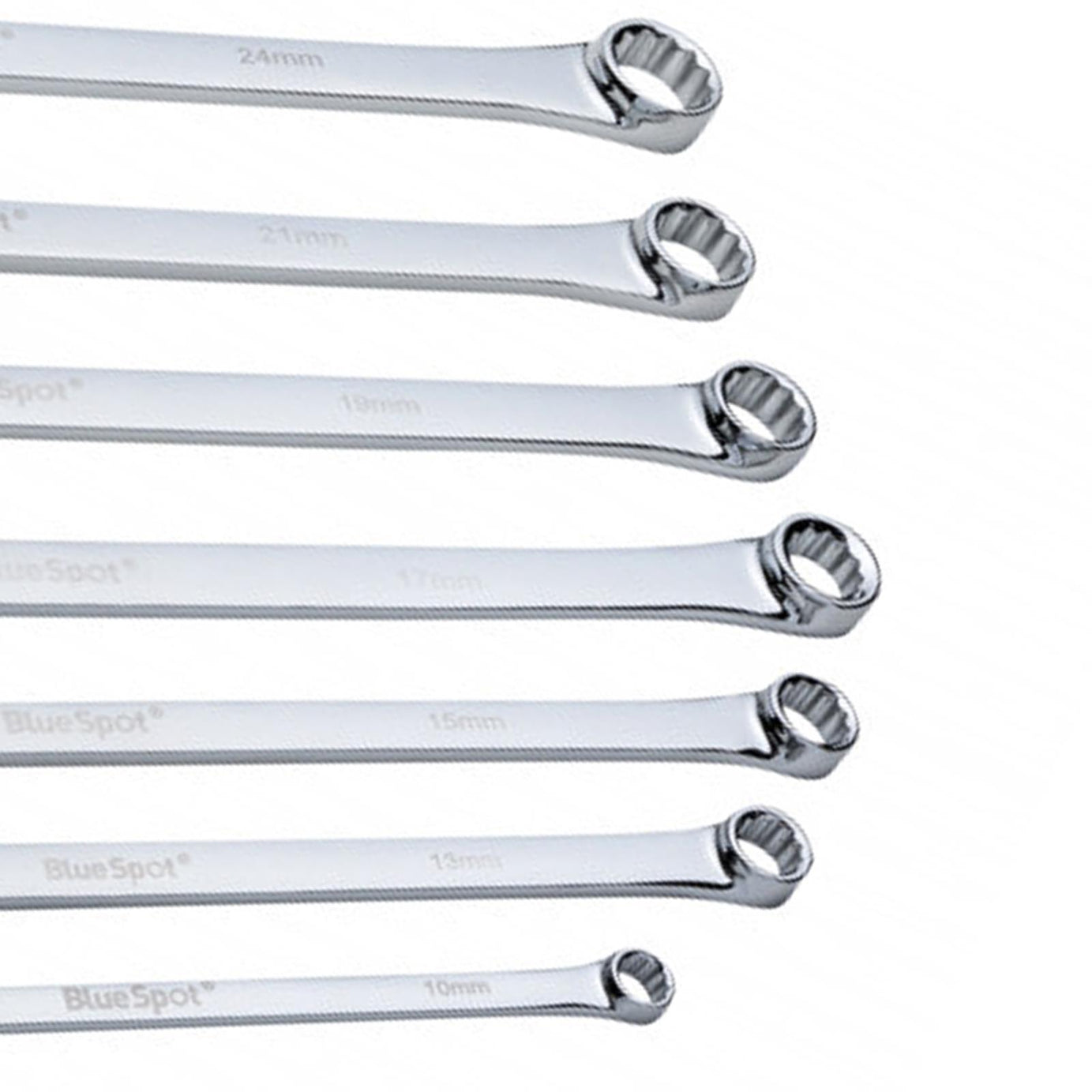 BlueSpot 7 Pieces Aviation Double Ended Ring Extra Long Spanner Set 8-24mm