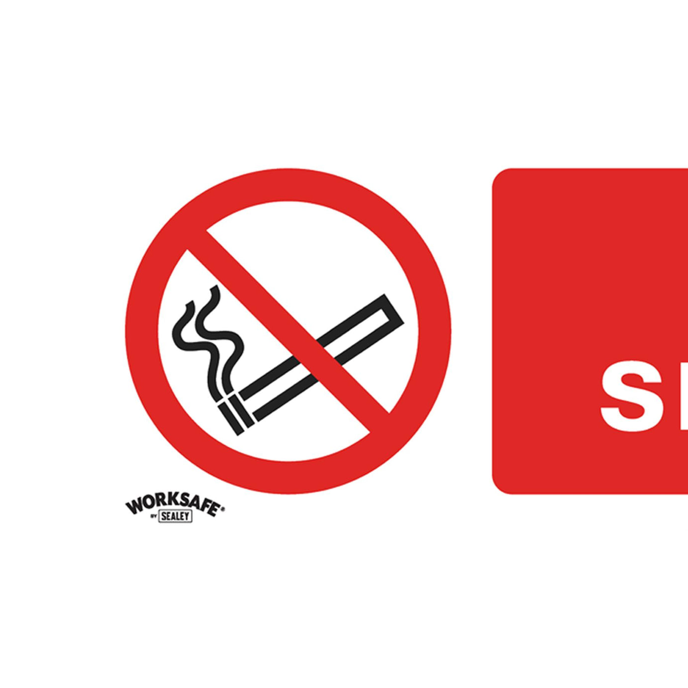 Sealey Safety Sign - No Smoking - Self-Adhesive Vinyl - Pack of 10