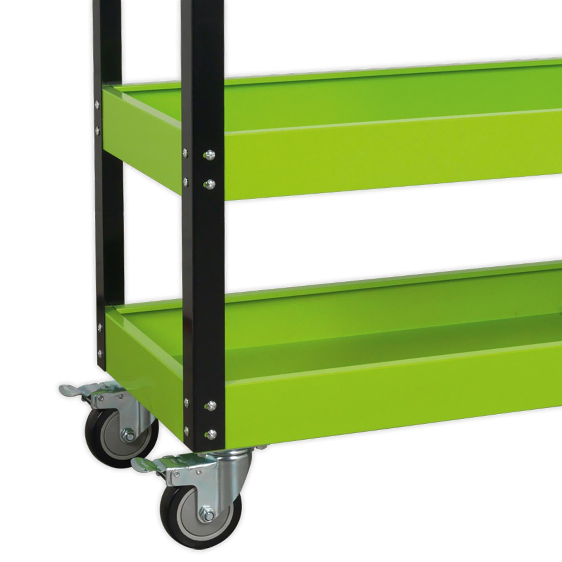 Sealey CX110HV Workshop Trolley 3-Level Heavy-Duty Hi-Vis Green Trolley Garage