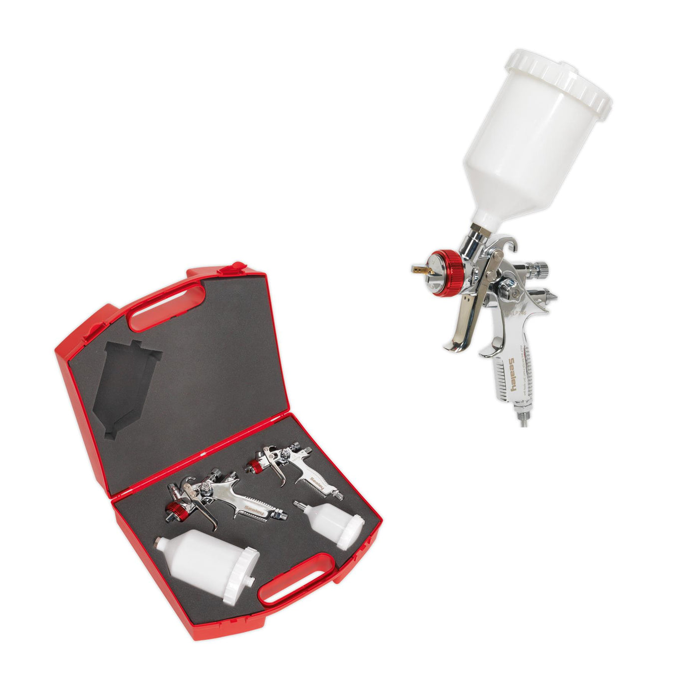 Sealey HVLP Gravity Feed Top Coat/Touch-Up Spray Gun Set