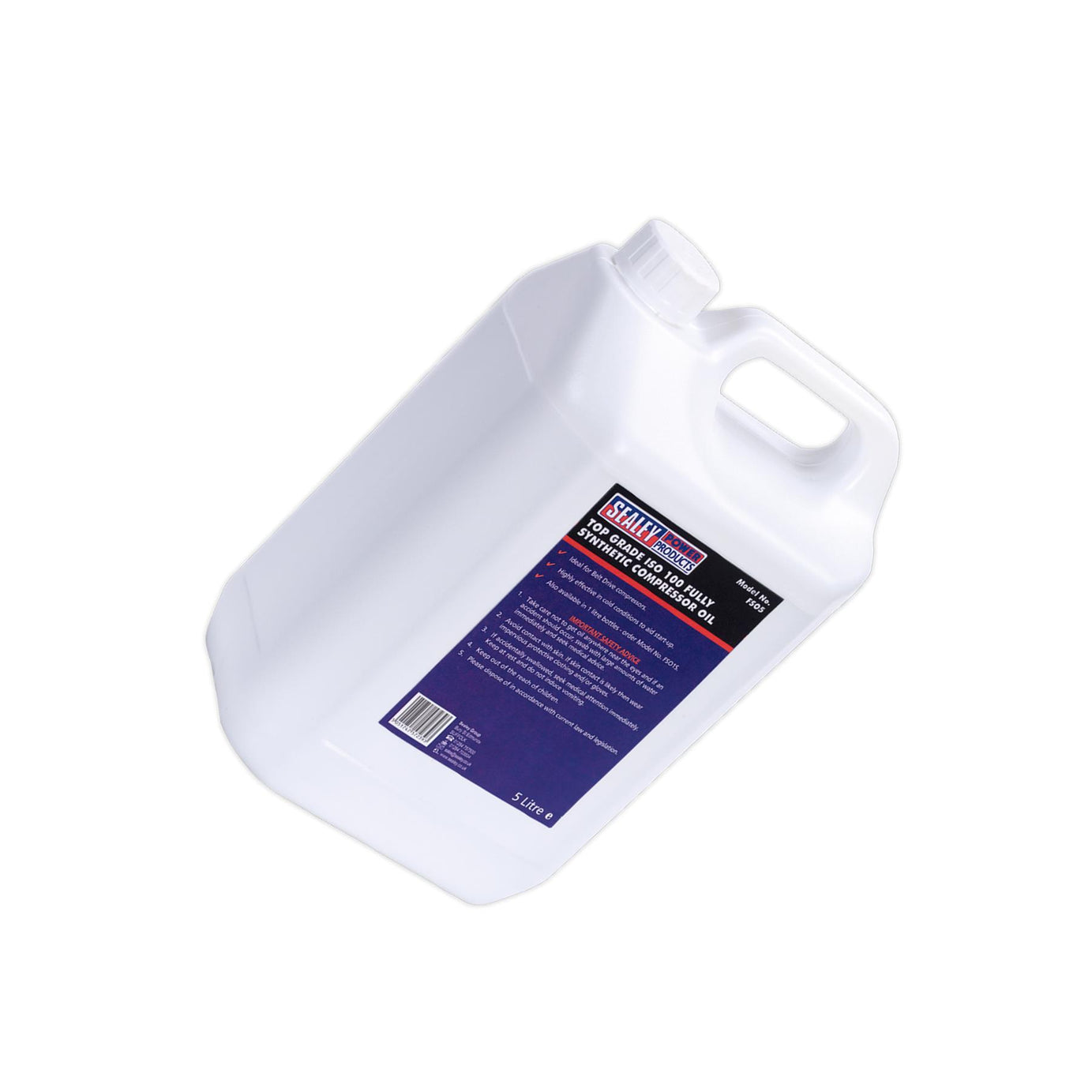 Sealey Compressor Oil Fully Synthetic 5Litre Container - FSO5