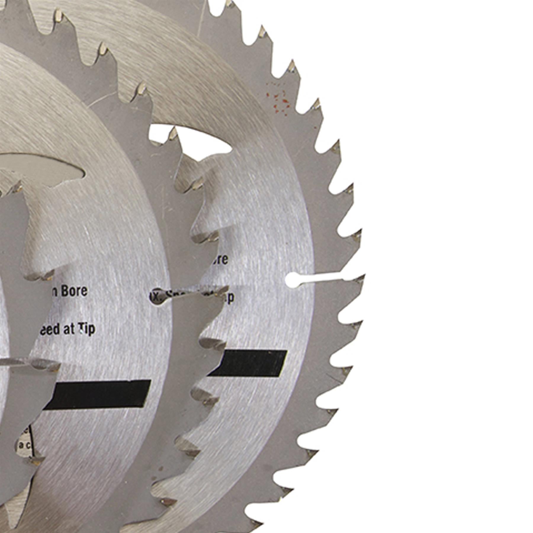 3 Piece TCT Circular Saw Blade Set 210 x 30 - 25, 16mm Rings