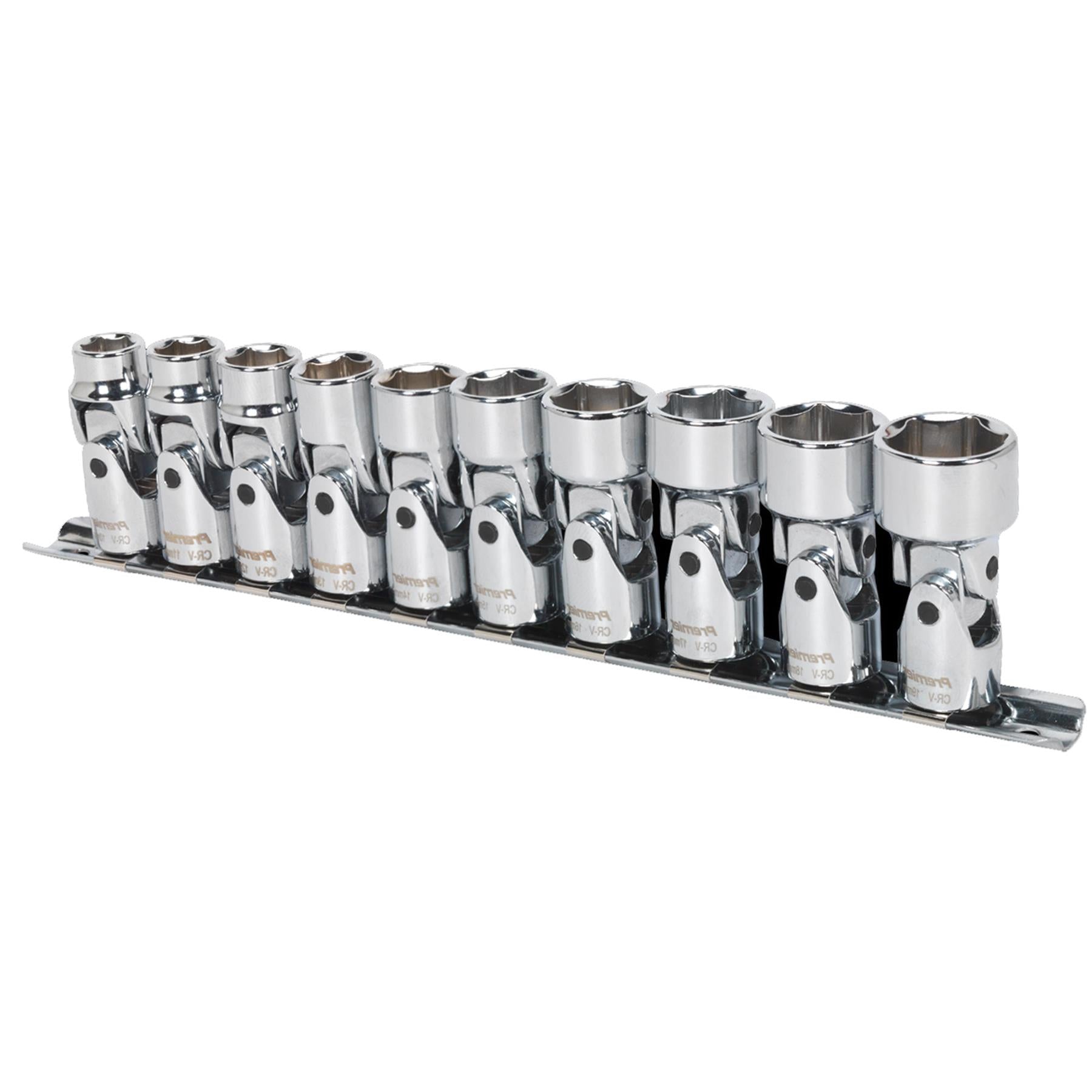 Sealey Universal Joint Socket Set 10pc 3/8"Sq Dr 6pt WallDrive MM