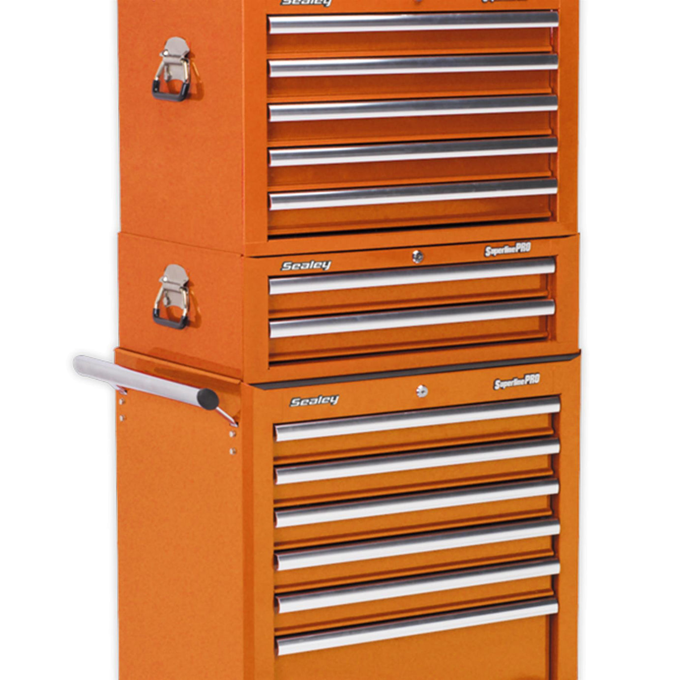 Sealey Topchest, Mid-Box & Rollcab Combination 14 Drawer - Orange