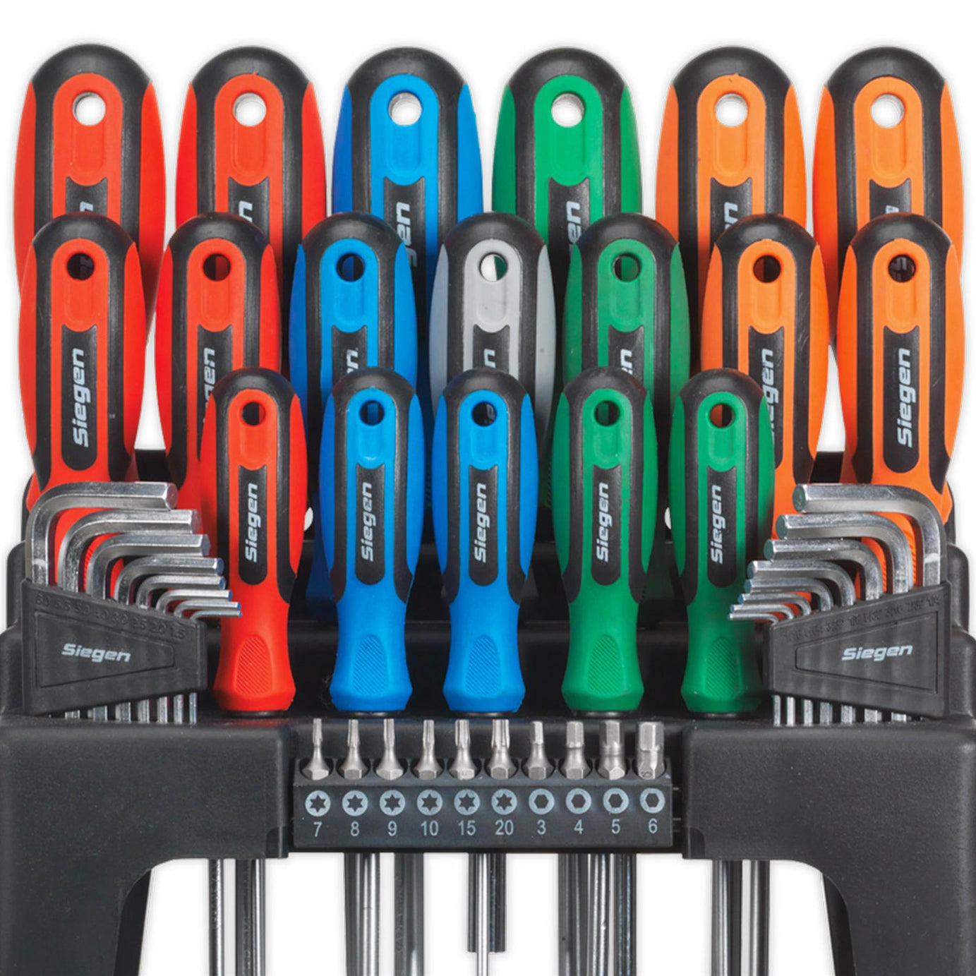 Sealey Screwdriver Hex Key & Bit Tool Set - 44 Pieces - For Light Trade/DIY Use