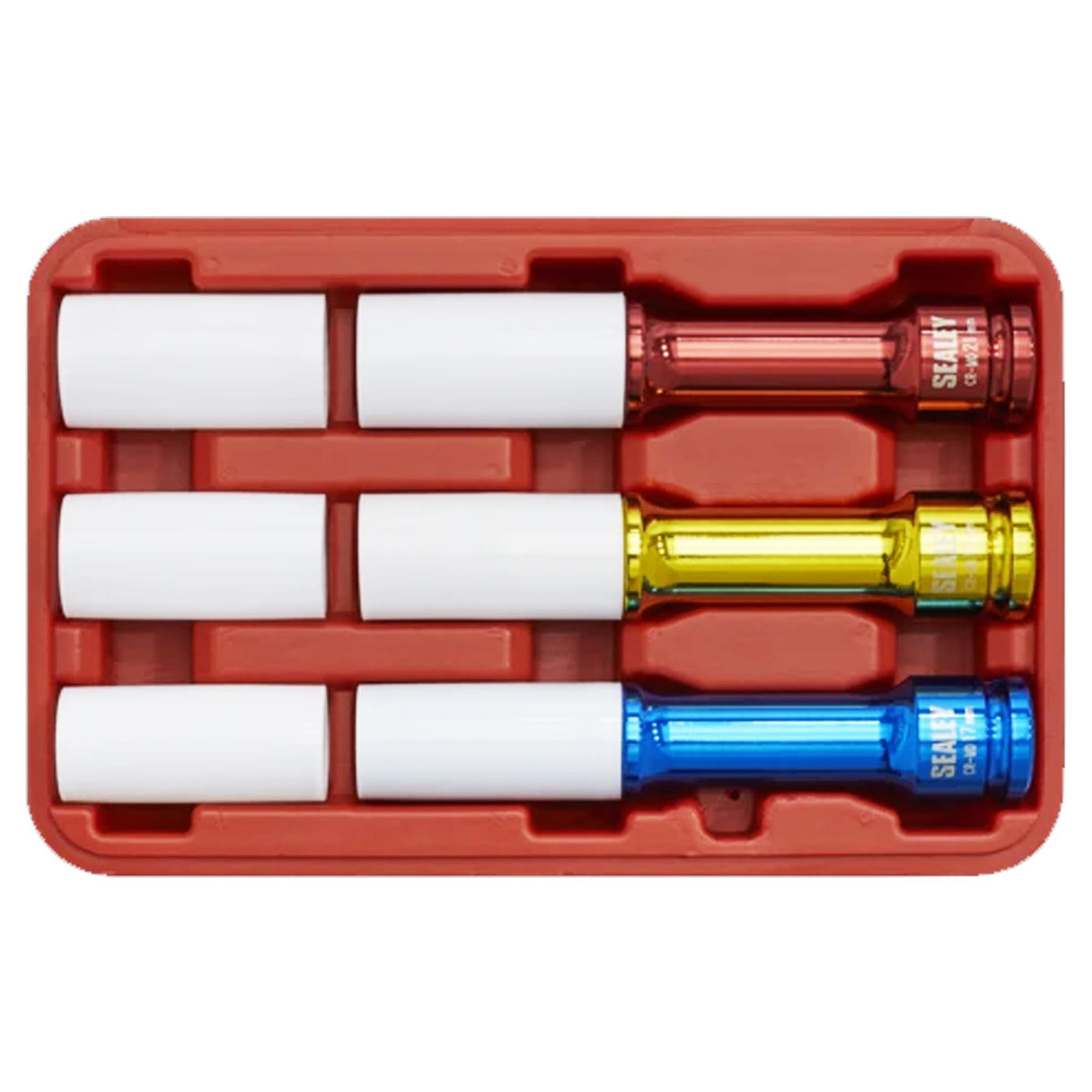 Alloy Wheel Long Reach Impact Socket Set 3pc 1/2"Sq Drive Sealey
